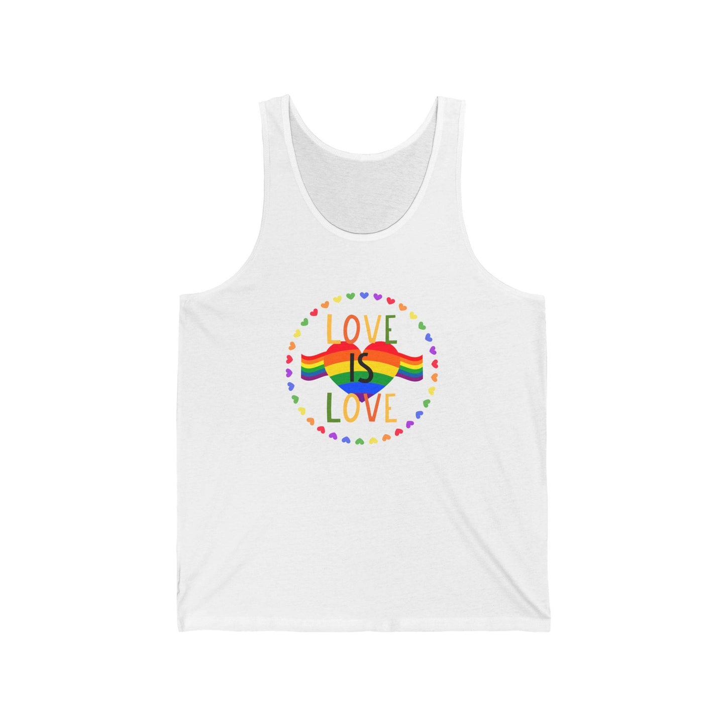 Love is Love Tank Top - Rainbow Pride Heart Design - Goateez Style