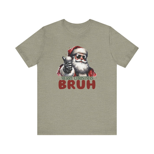 Merry Christmas Bruh Funny Santa T-Shirt - Goateez Style