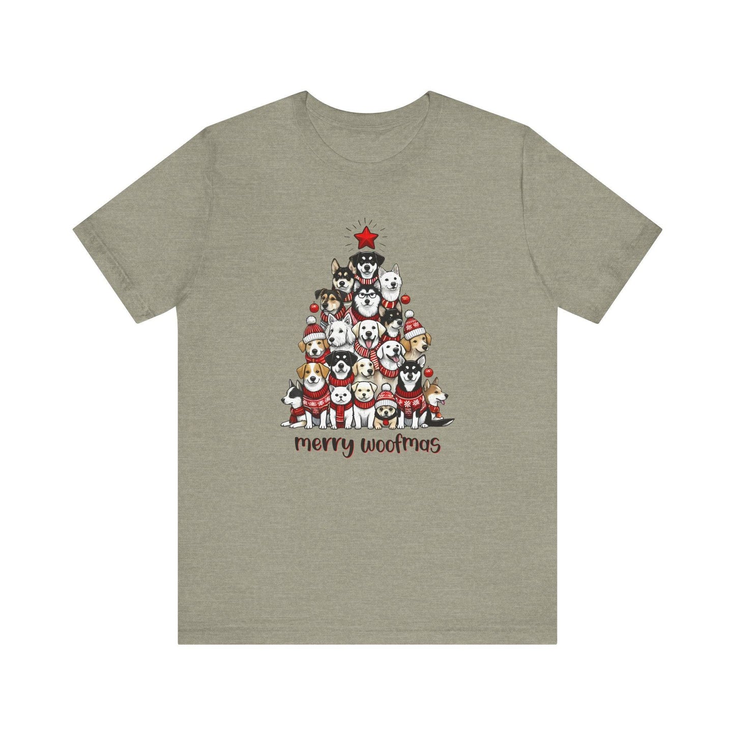 Merry Woofmas Dog Christmas T-Shirt - Festive Dog Lover Holiday Tee - Goateez Style