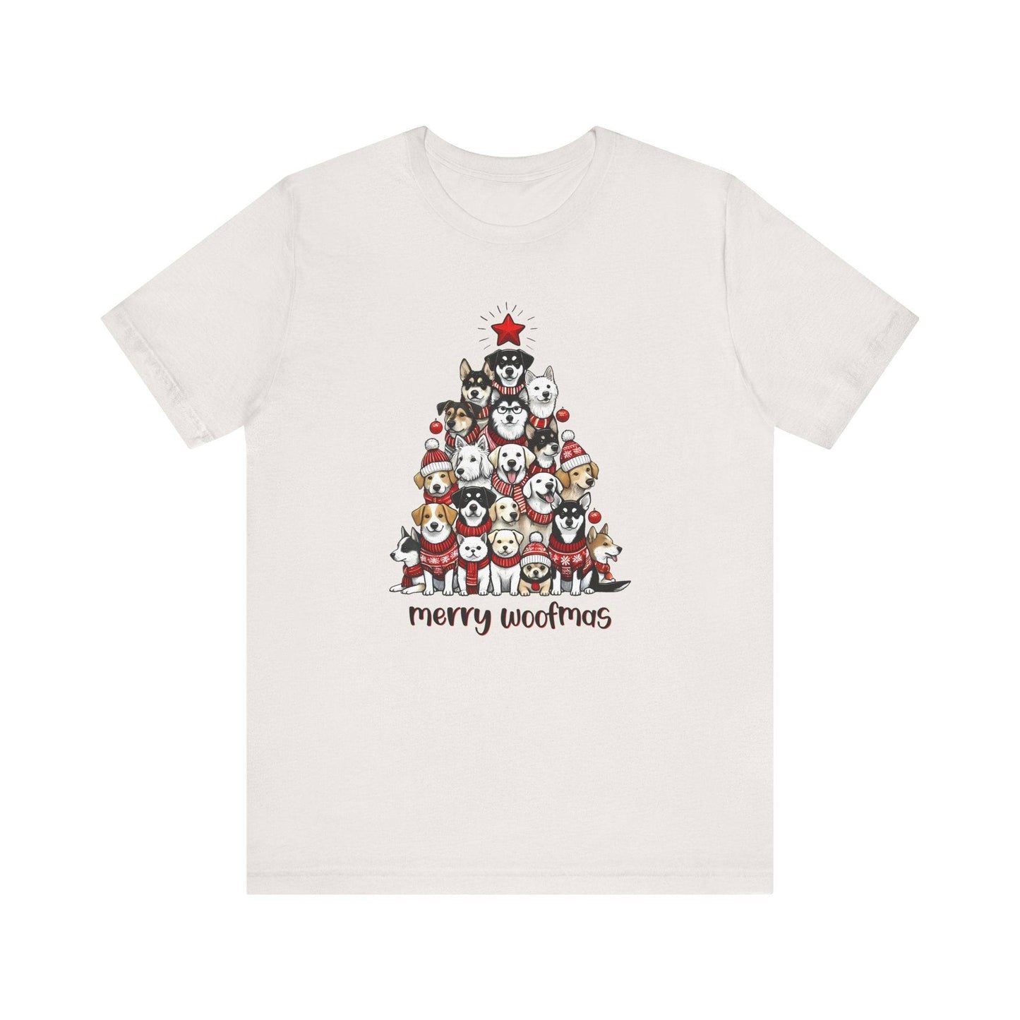 Merry Woofmas Dog Christmas T-Shirt - Festive Dog Lover Holiday Tee - Goateez Style