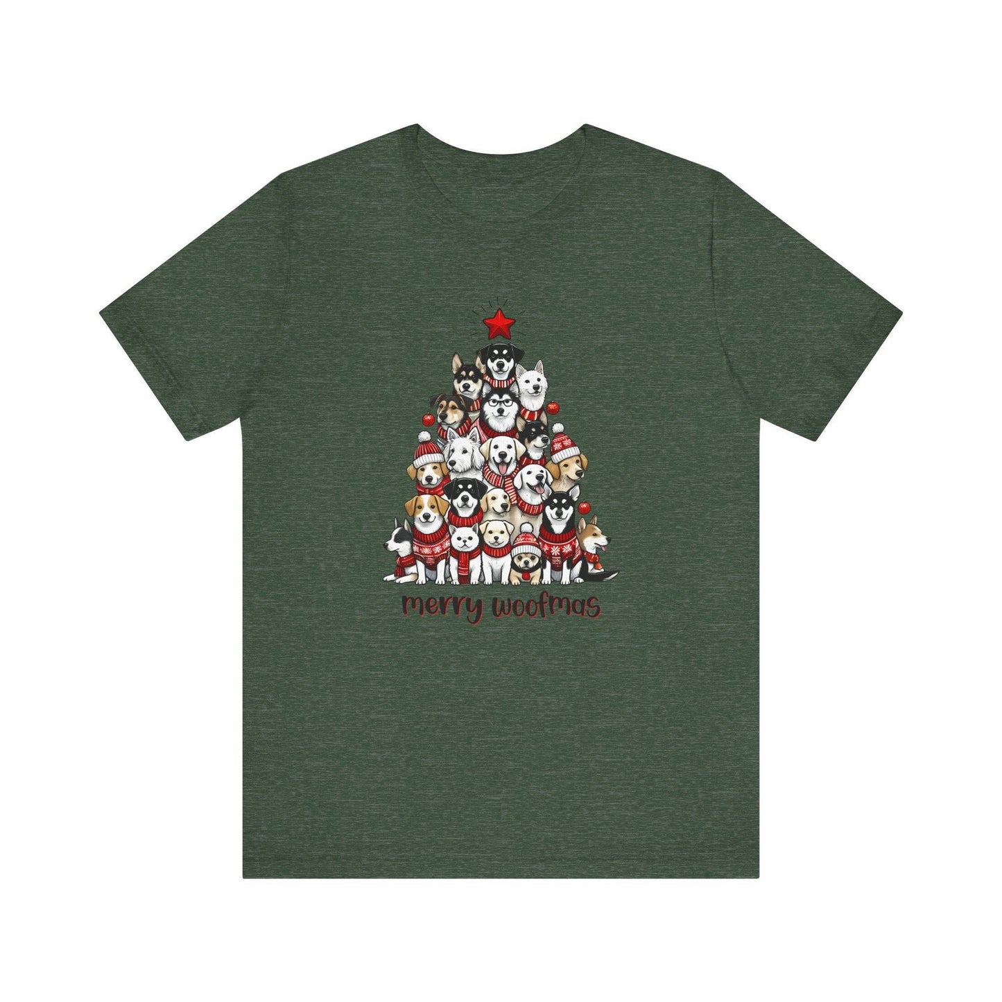 Merry Woofmas Dog Christmas T-Shirt - Festive Dog Lover Holiday Tee - Goateez Style