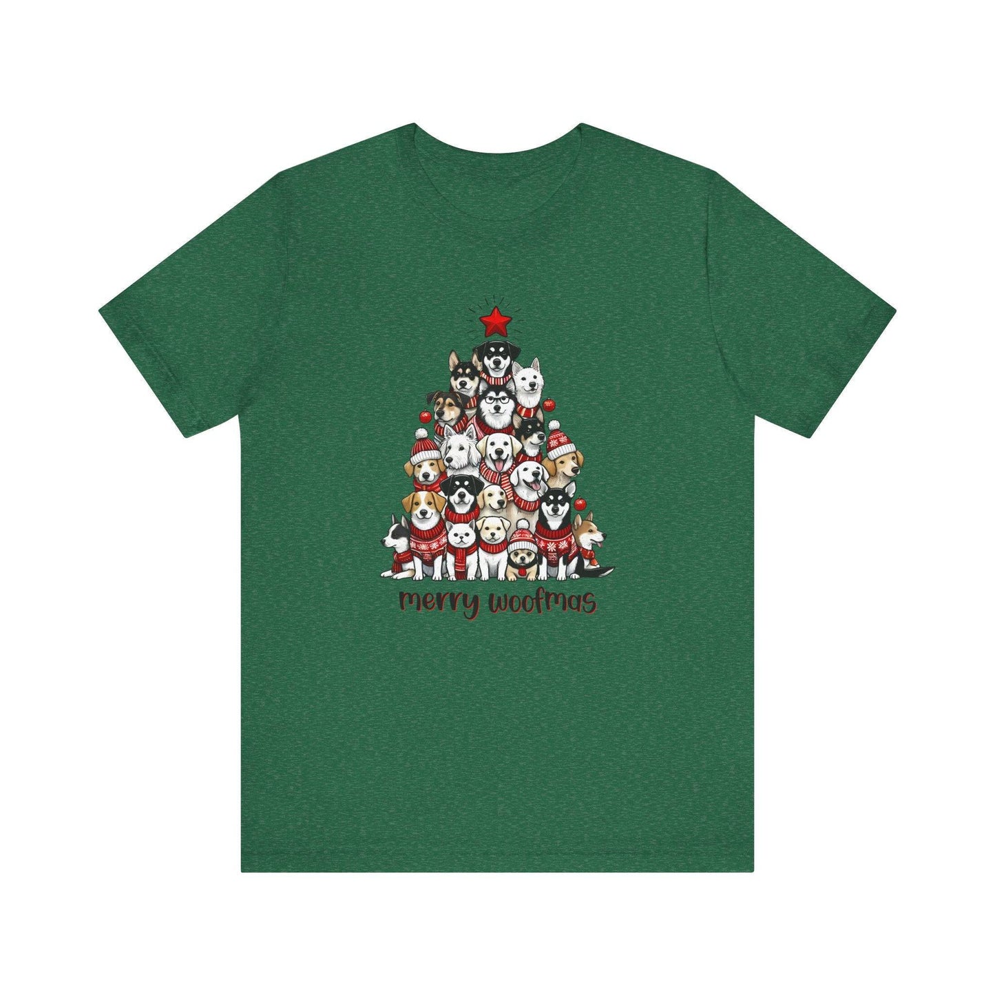 Merry Woofmas Dog Christmas T-Shirt - Festive Dog Lover Holiday Tee - Goateez Style
