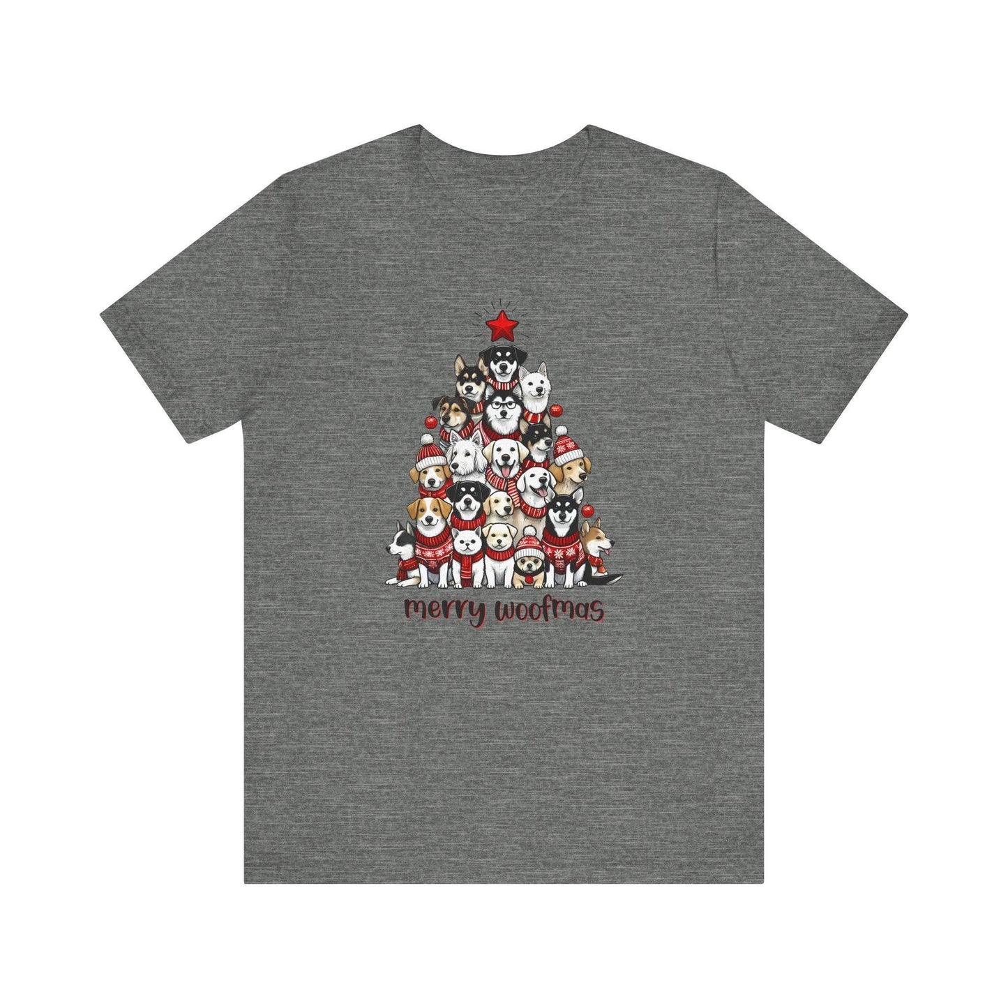 Merry Woofmas Dog Christmas T-Shirt - Festive Dog Lover Holiday Tee - Goateez Style