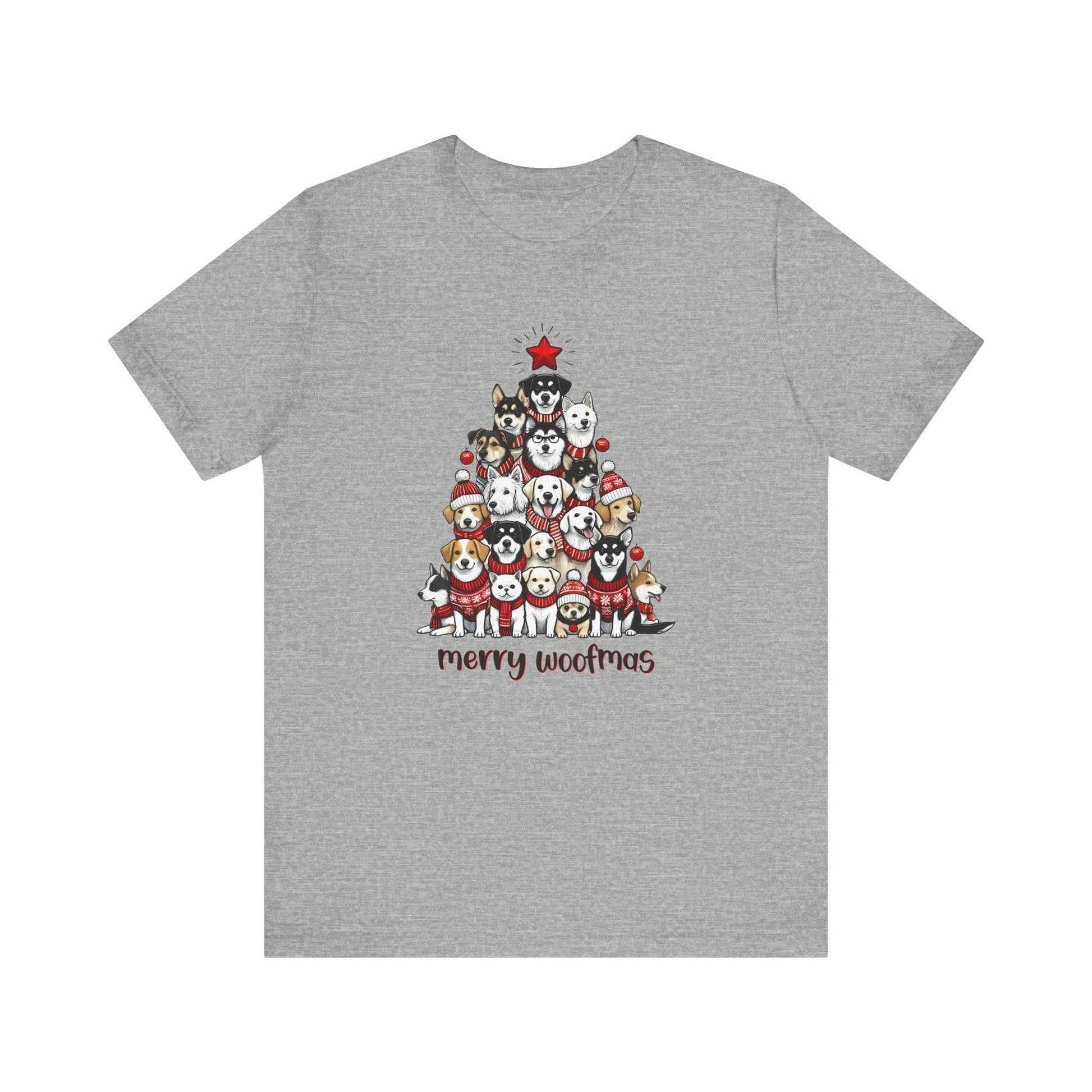 Merry Woofmas Dog Christmas T-Shirt - Festive Dog Lover Holiday Tee - Goateez Style