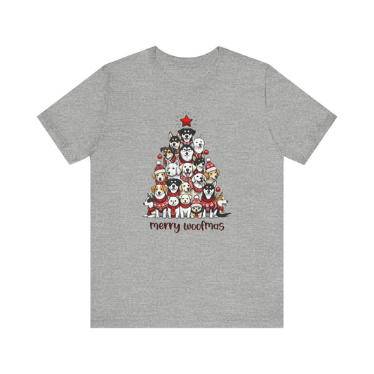 Merry Woofmas Dog Christmas T-Shirt - Festive Dog Lover Holiday Tee - Goateez Style