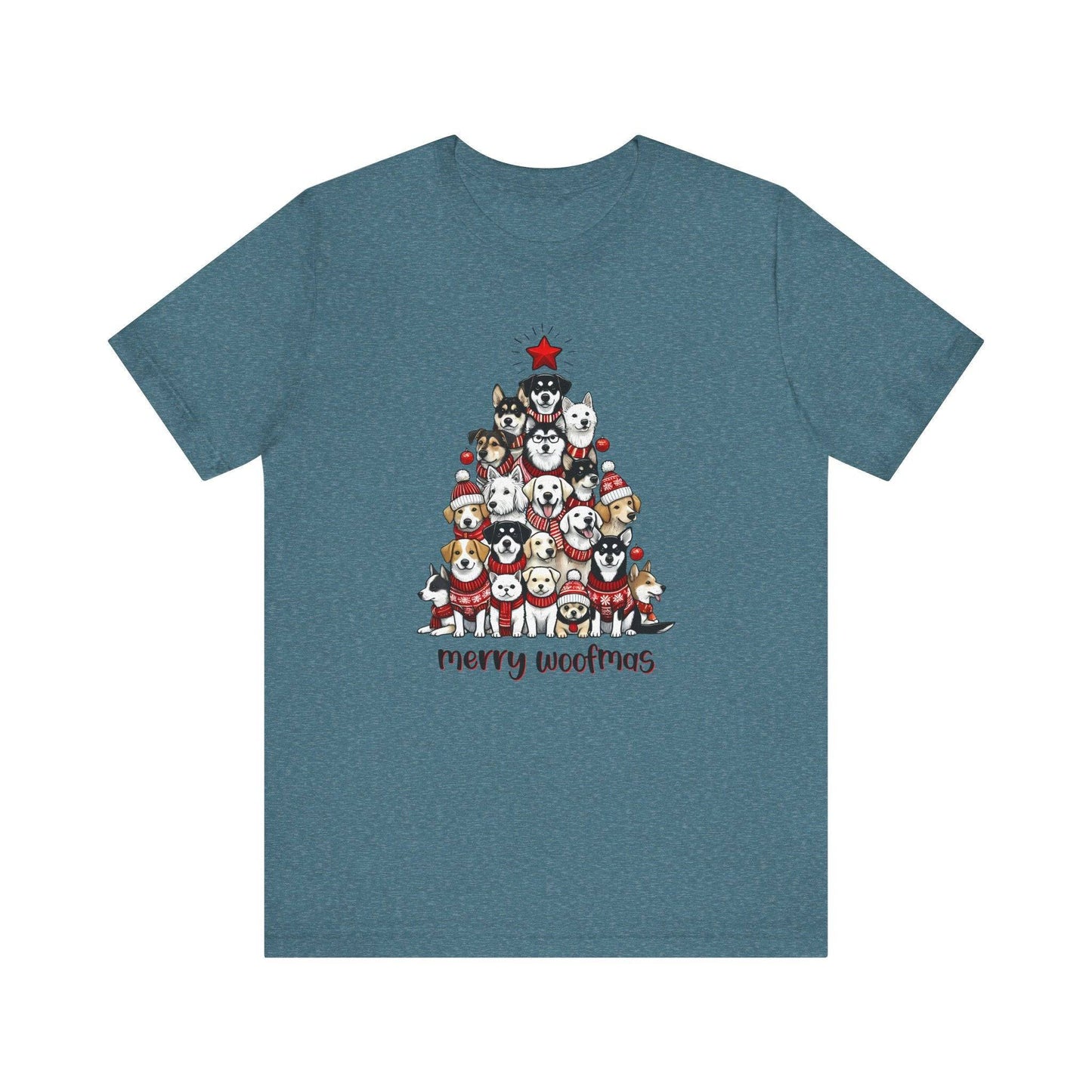 Merry Woofmas Dog Christmas T-Shirt - Festive Dog Lover Holiday Tee - Goateez Style