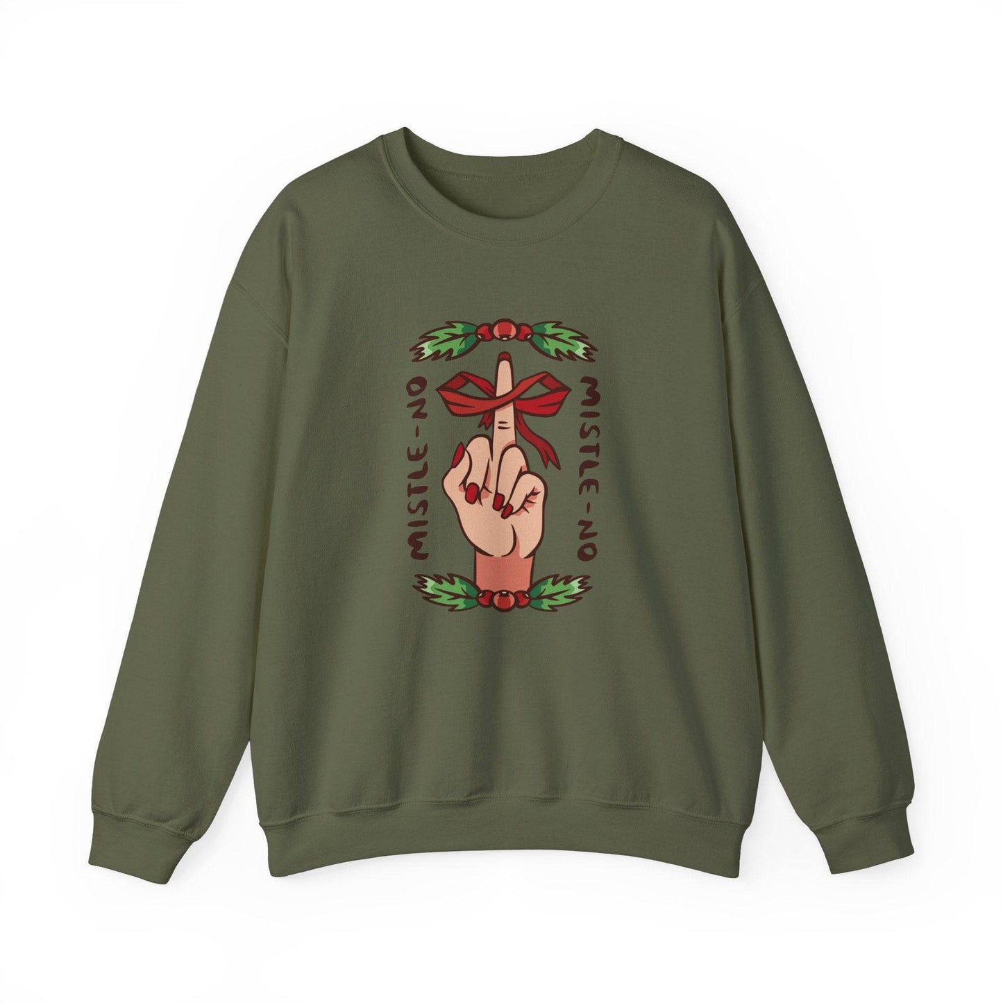 Mistle - No Anti - Christmas Sweatshirt - Funny Holiday Rebellion Sweatshirt - Goateez Style