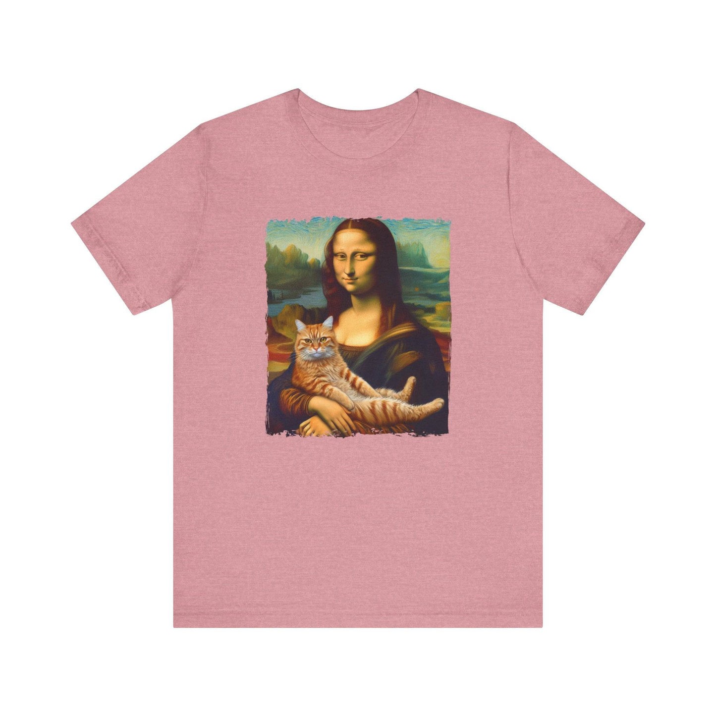 Mona Lisa with Cat T-Shirt - Classic Art Meets Feline Fun - Goateez Style