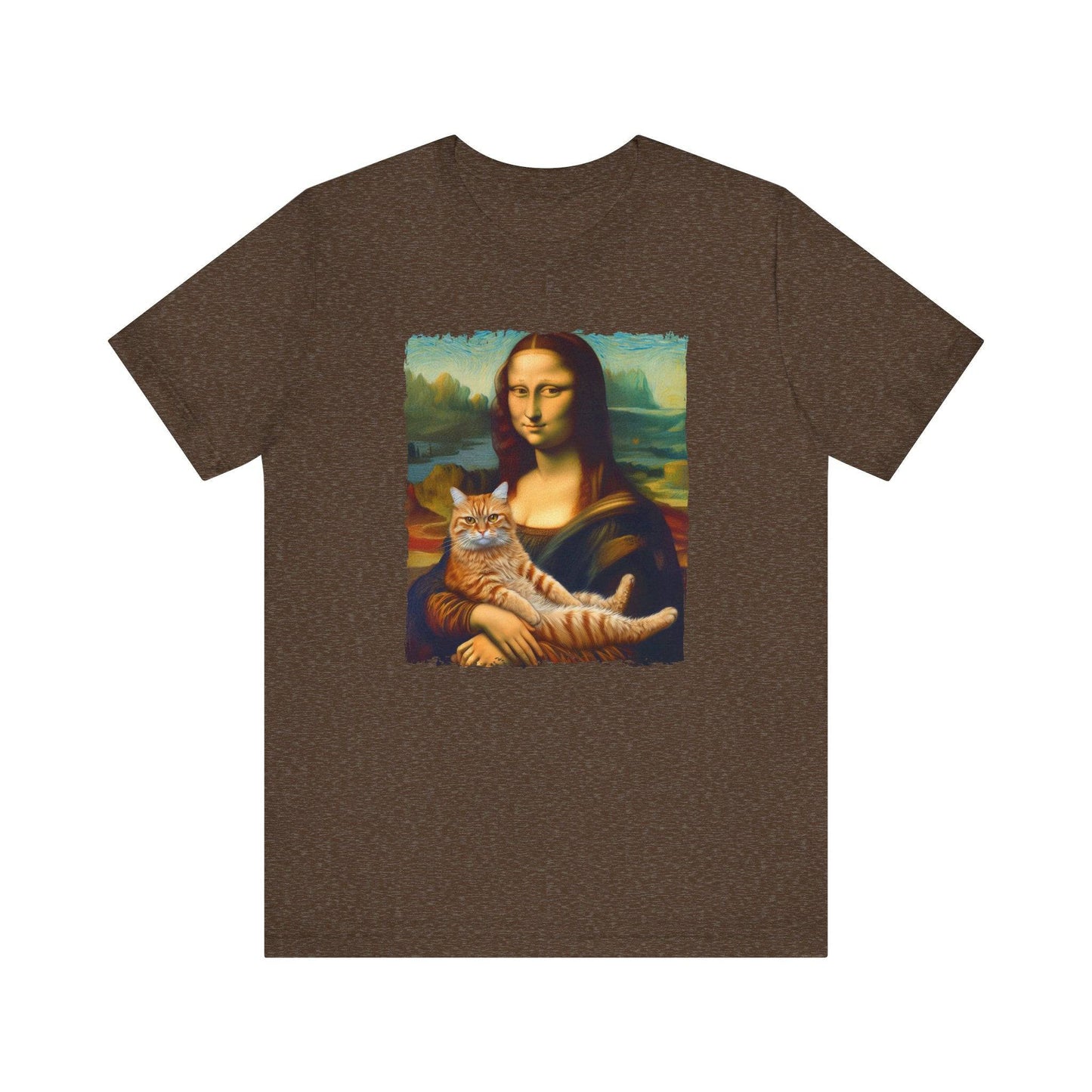 Mona Lisa with Cat T-Shirt - Classic Art Meets Feline Fun - Goateez Style