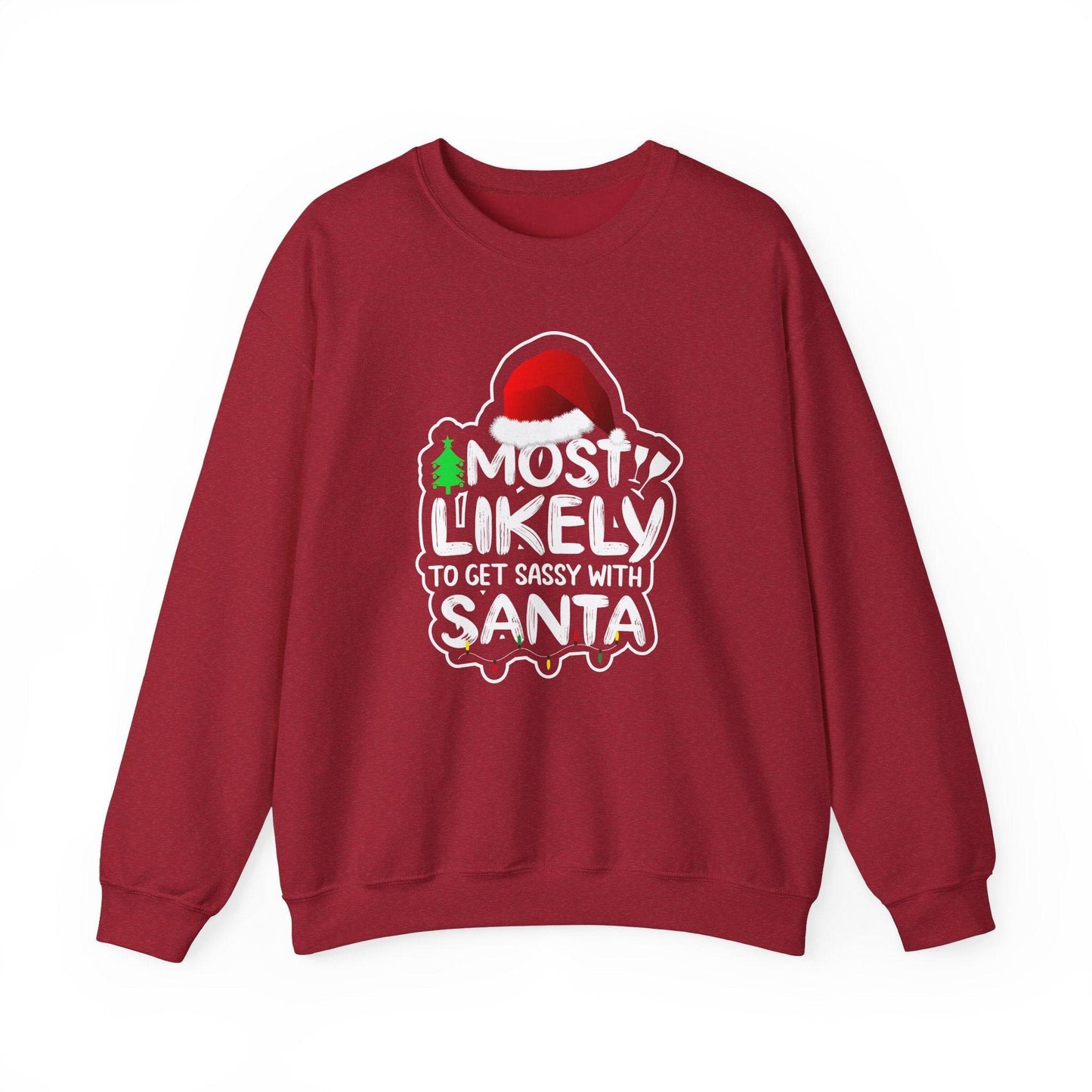 Most Likely to Get Sassy with Santa Funny Christmas Sweatshirt - Goateez Style