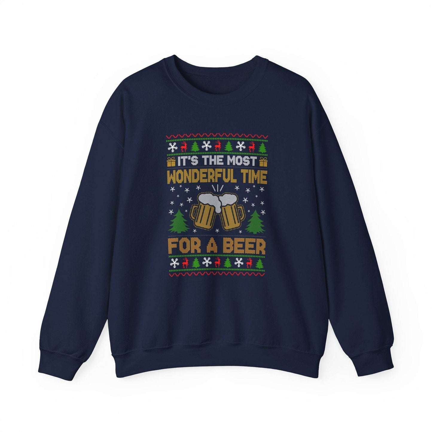 Most Wonderful Time for a Beer Funny Christmas Sweatshirt - Goateez Style