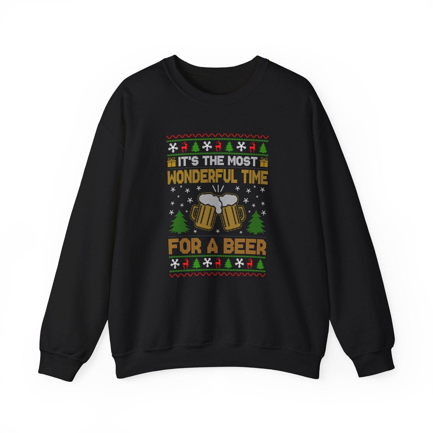 Most Wonderful Time for a Beer Funny Christmas Sweatshirt - Goateez Style