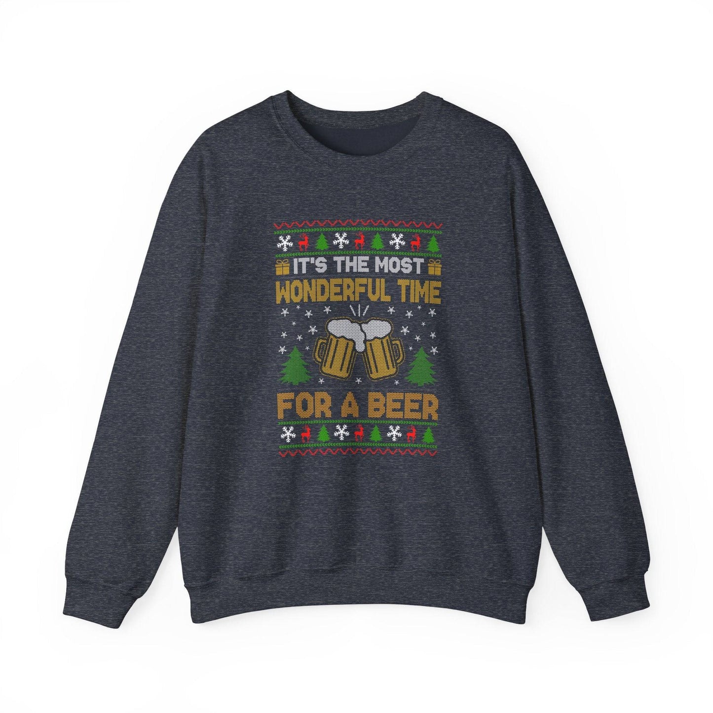 Most Wonderful Time for a Beer Funny Christmas Sweatshirt - Goateez Style