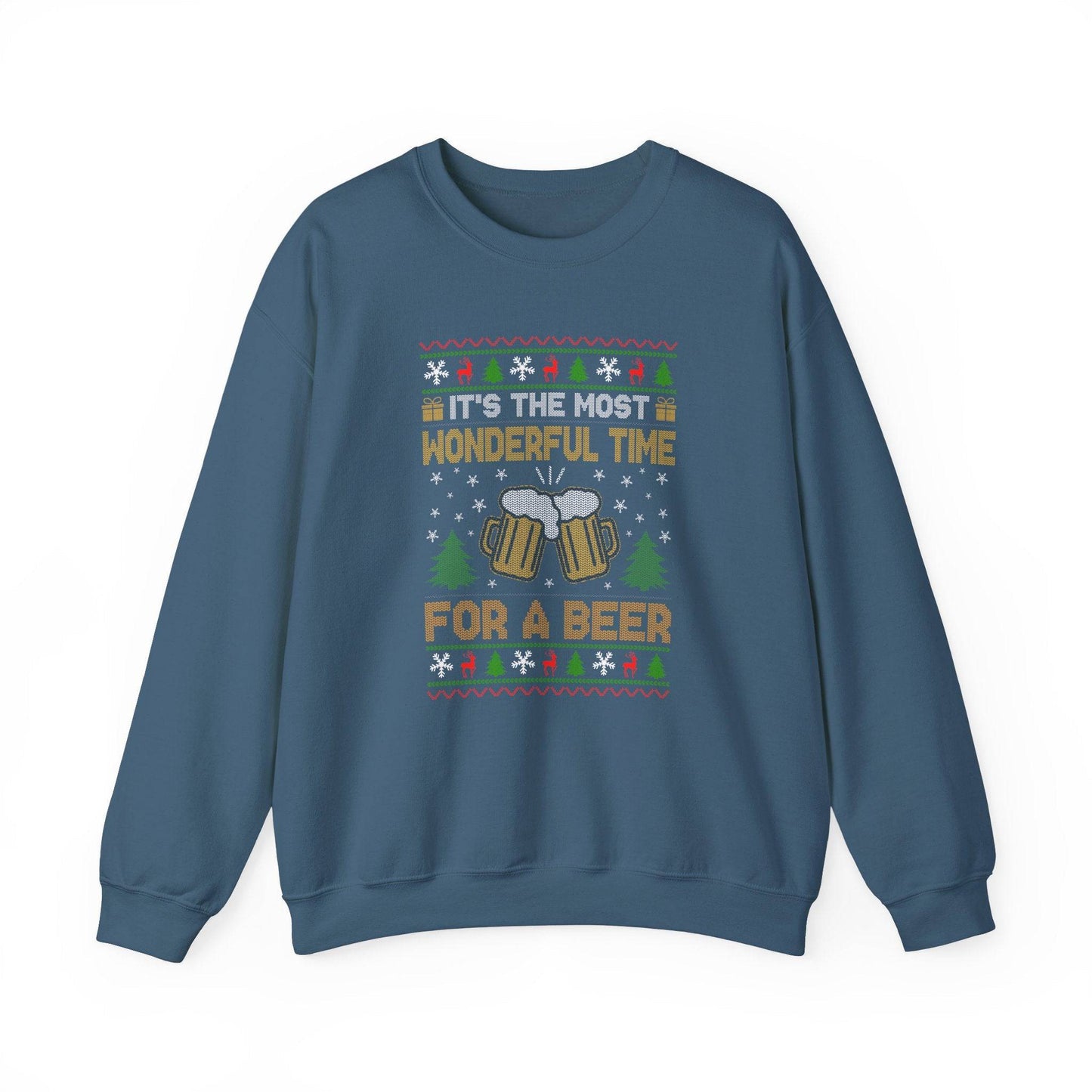 Most Wonderful Time for a Beer Funny Christmas Sweatshirt - Goateez Style