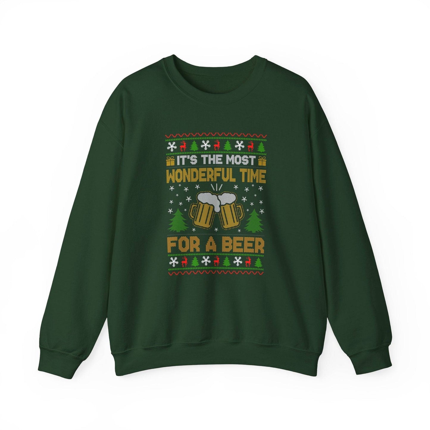 Most Wonderful Time for a Beer Funny Christmas Sweatshirt - Goateez Style