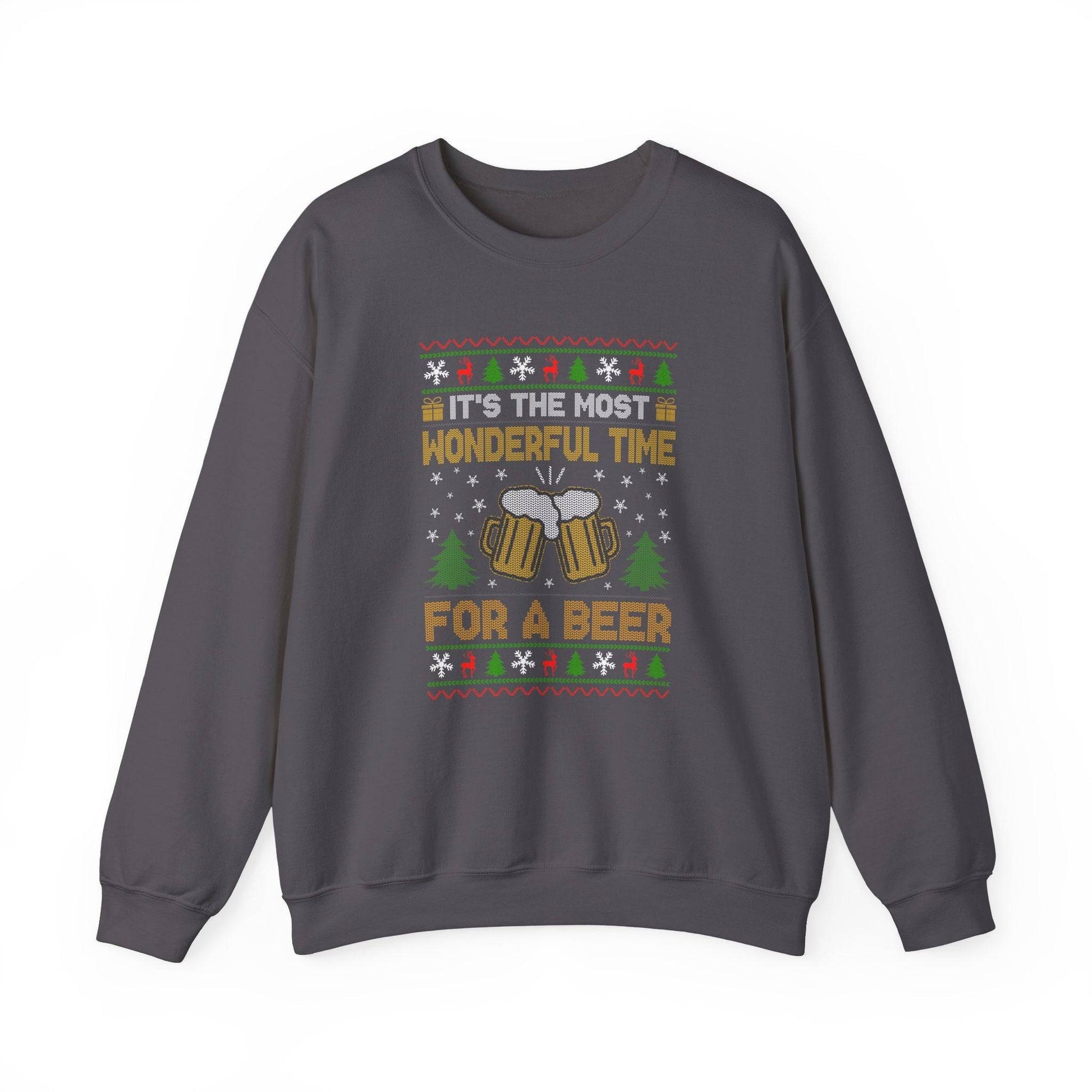 Most Wonderful Time for a Beer Funny Christmas Sweatshirt - Goateez Style