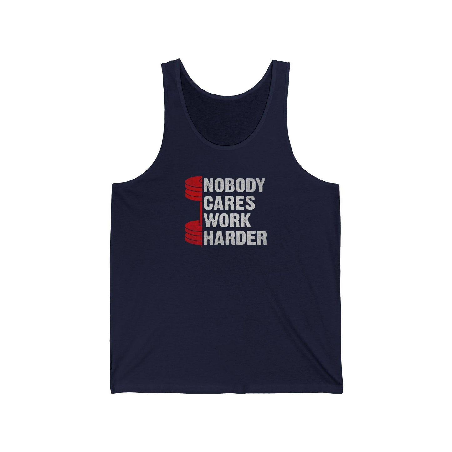 Motivational Gym Tank Top - Nobody Cares Work Harder Fitness Tank - Goateez Style