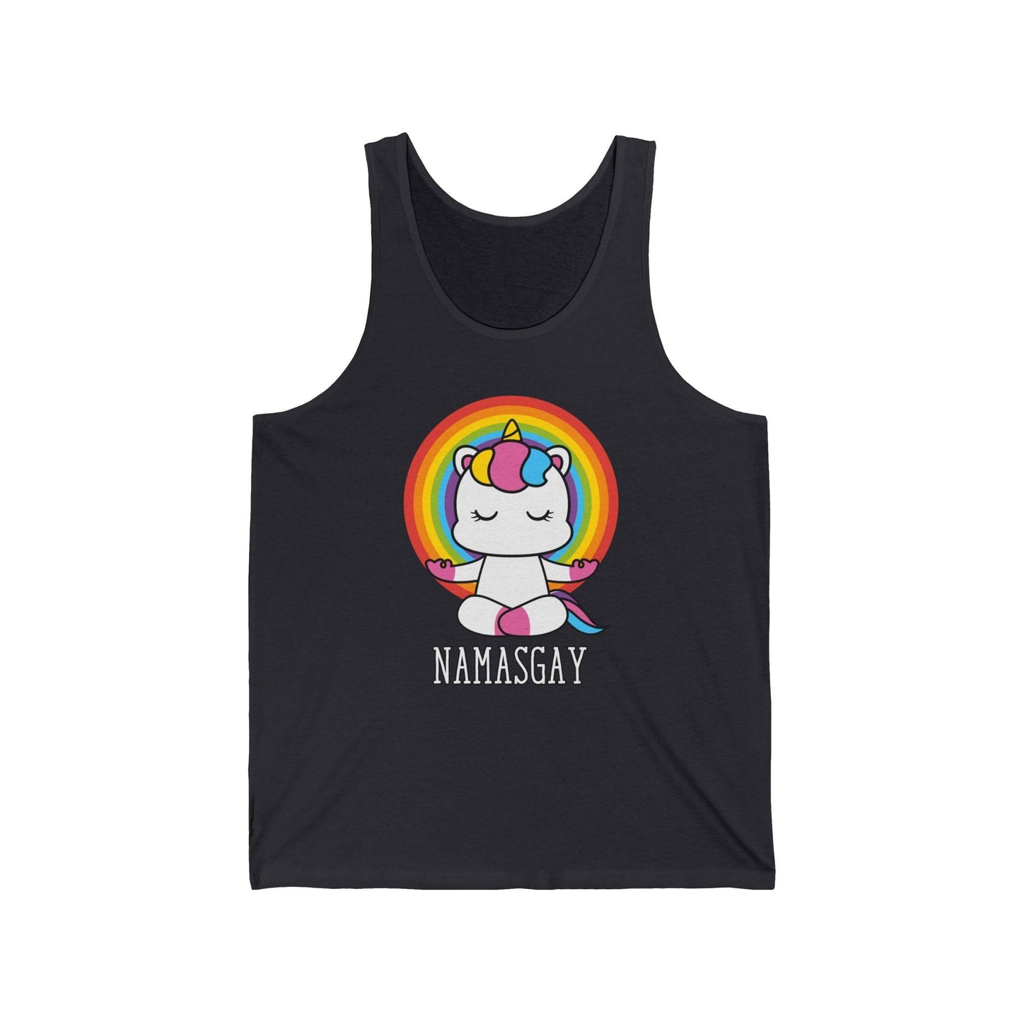 Namasgay Unicorn Yoga Tank Top | Fun LGBTQ+ Pride Shirt - Goateez Style