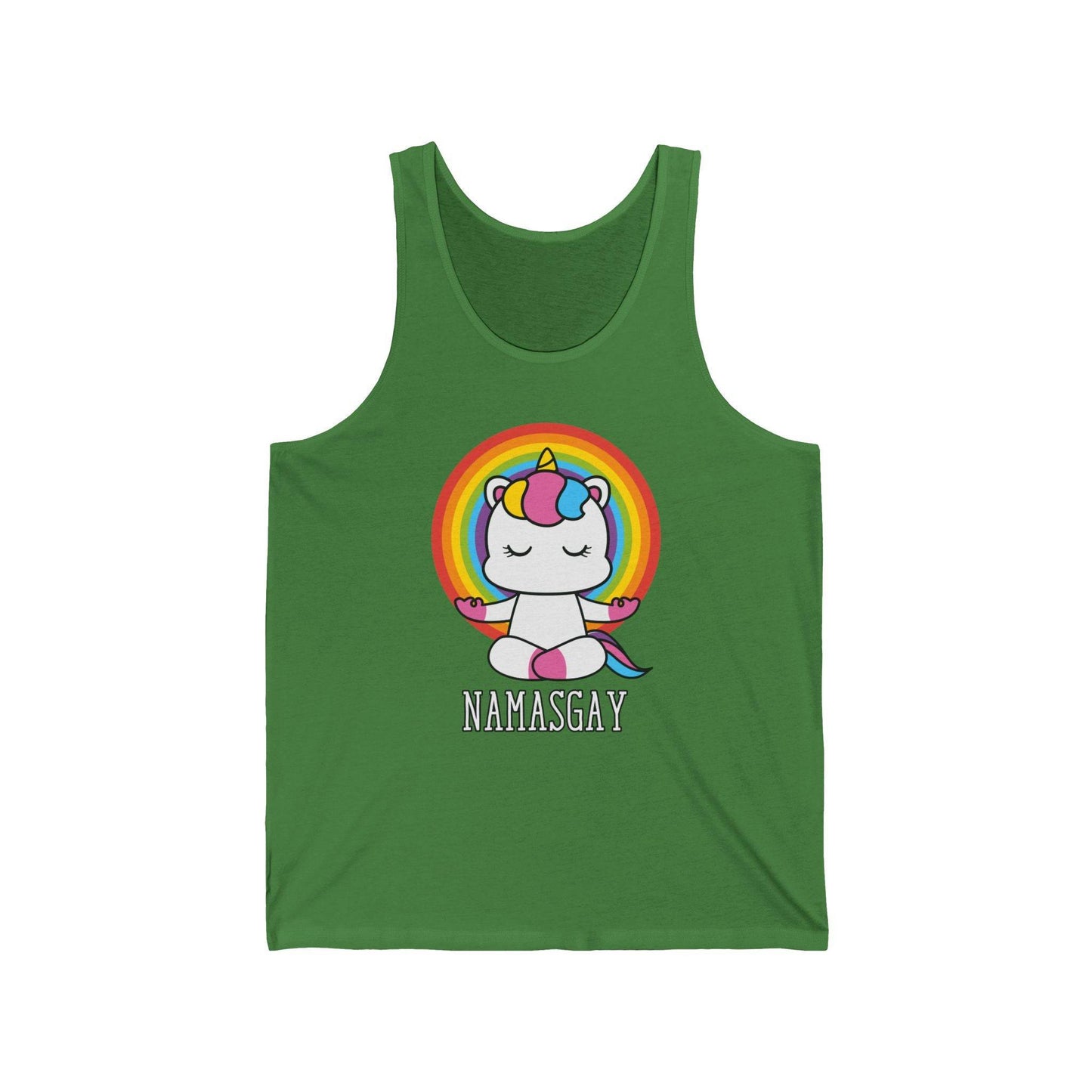 Namasgay Unicorn Yoga Tank Top | Fun LGBTQ+ Pride Shirt - Goateez Style