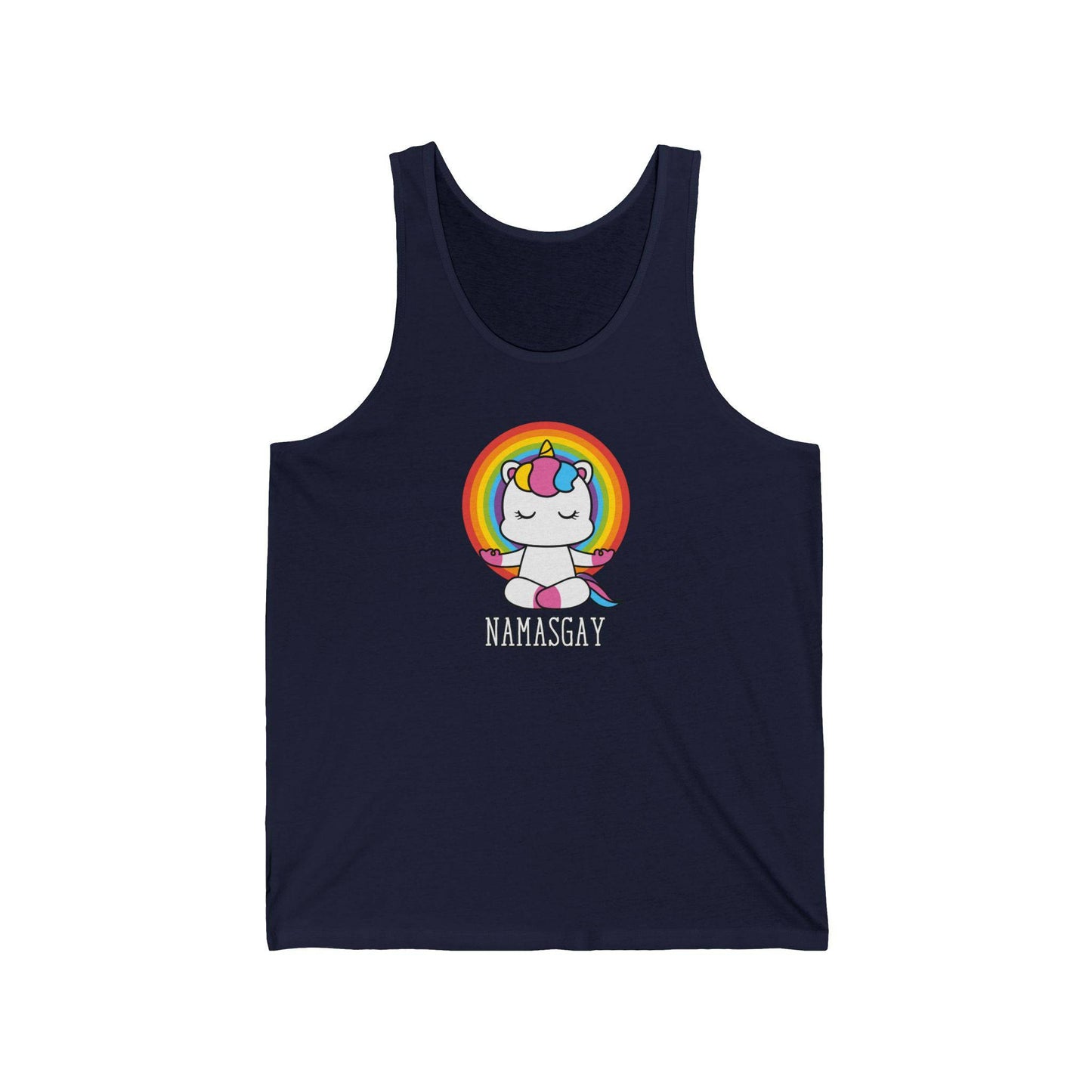 Namasgay Unicorn Yoga Tank Top | Fun LGBTQ+ Pride Shirt - Goateez Style