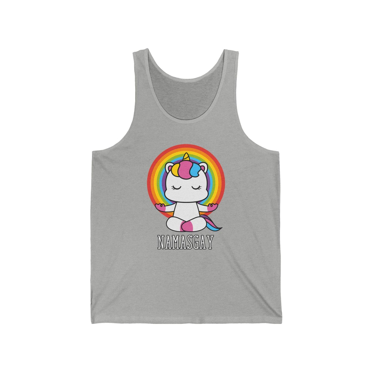 Namasgay Unicorn Yoga Tank Top | Fun LGBTQ+ Pride Shirt - Goateez Style