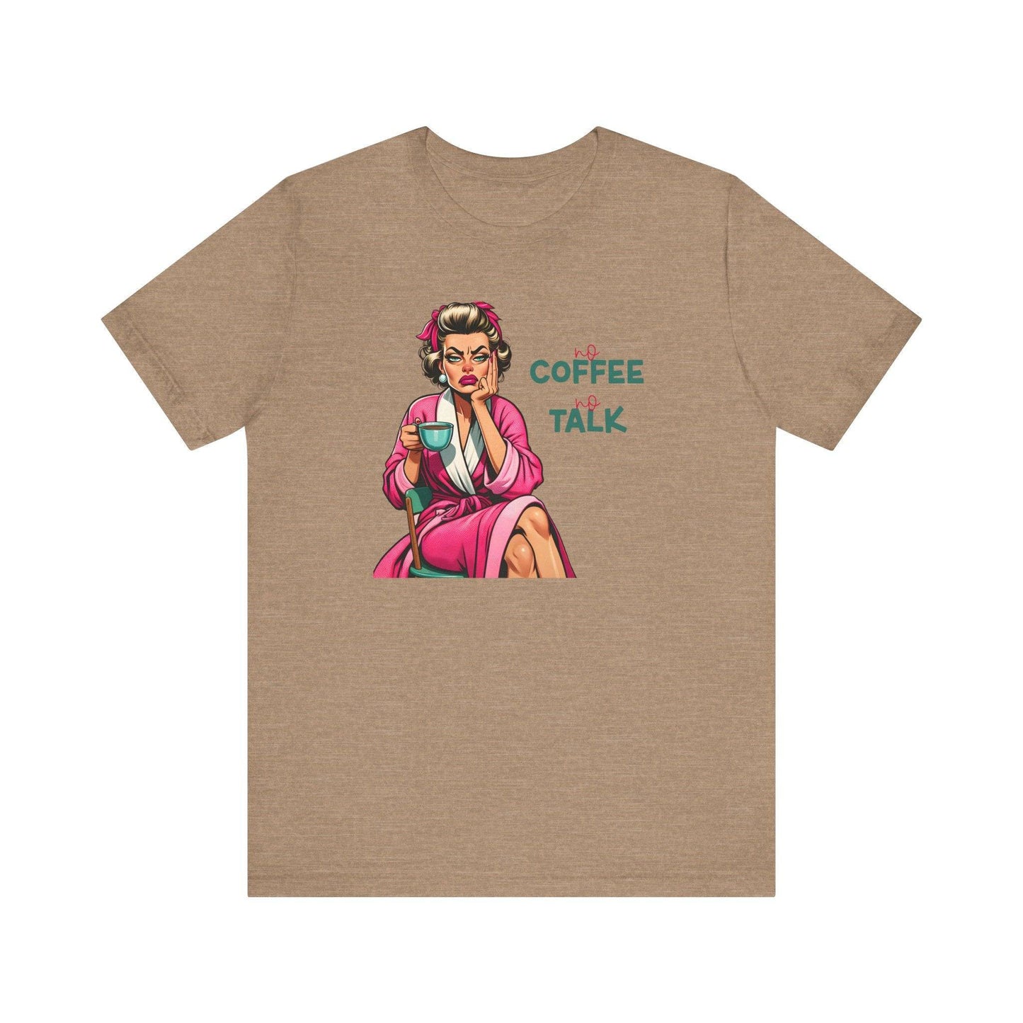 No Coffee No Talk T-Shirt - Funny Morning Cartoon Design - Goateez Style