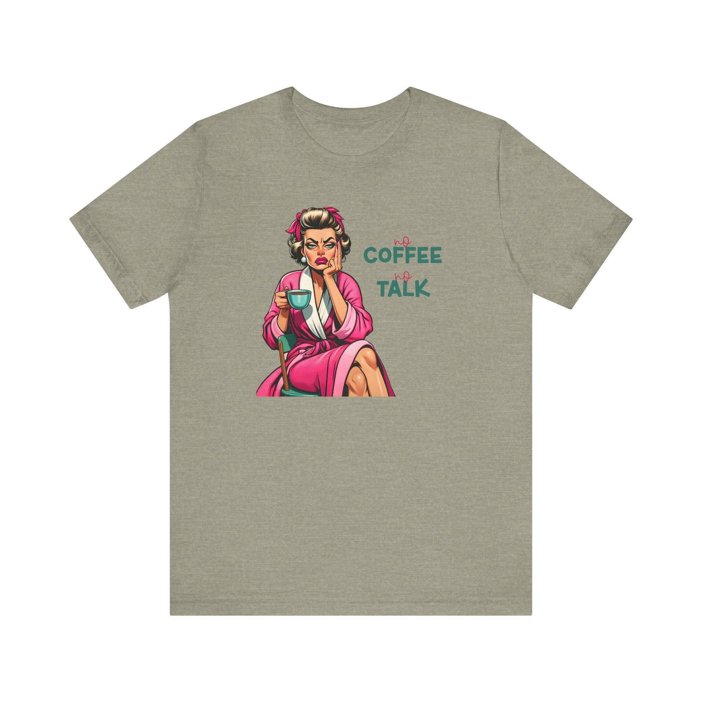 No Coffee No Talk T-Shirt - Funny Morning Cartoon Design - Goateez Style