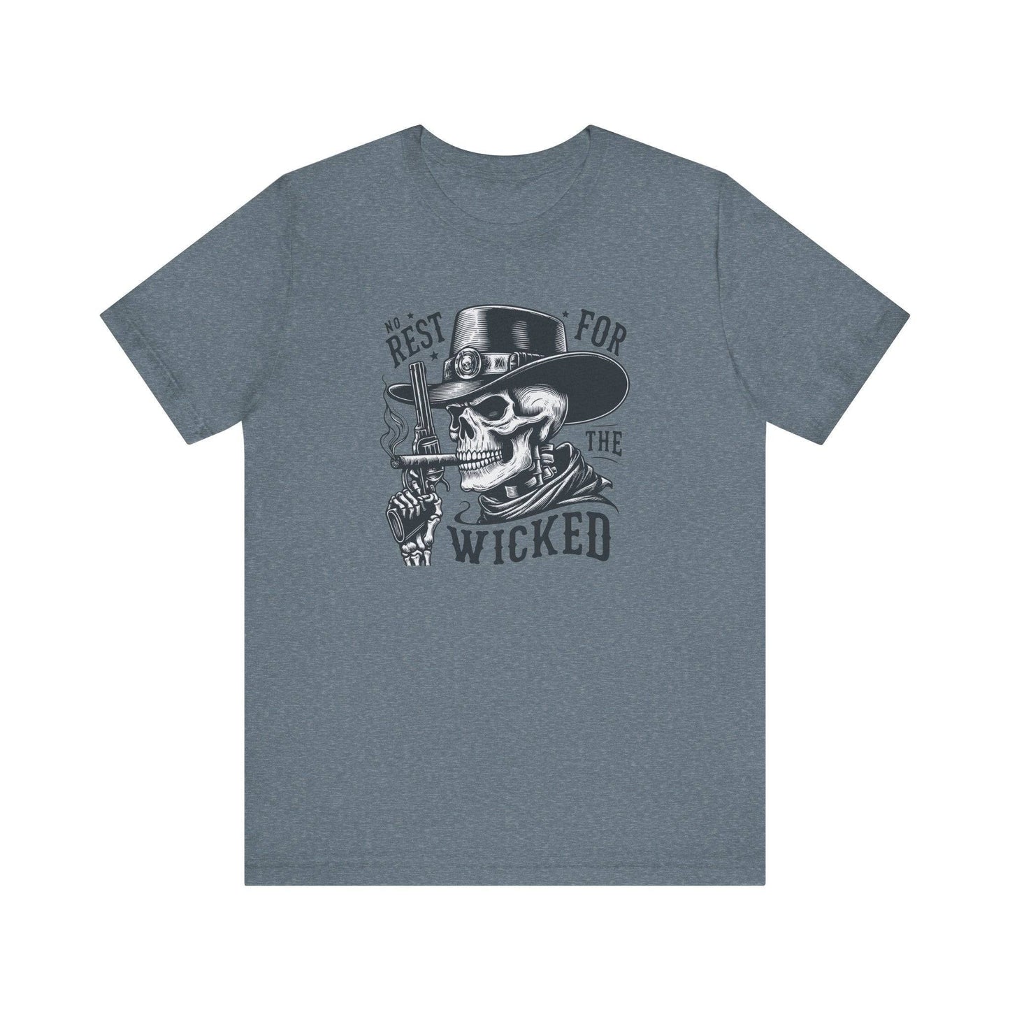 No Rest for the Wicked - Cowboy Skull T-Shirt - Goateez Style