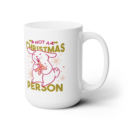 Not a Christmas Person Bunny Mug - Funny 15oz Holiday Coffee Cup - Goateez Style