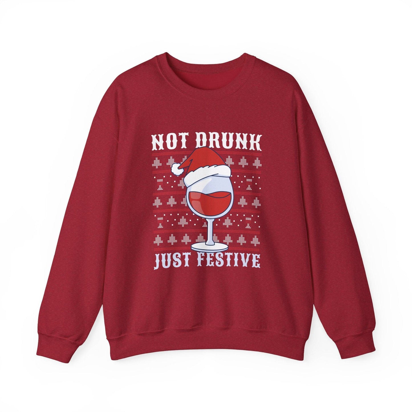 Not Drunk Just Festive Sweatshirt - Funny Holiday Drinking Design - Goateez Style