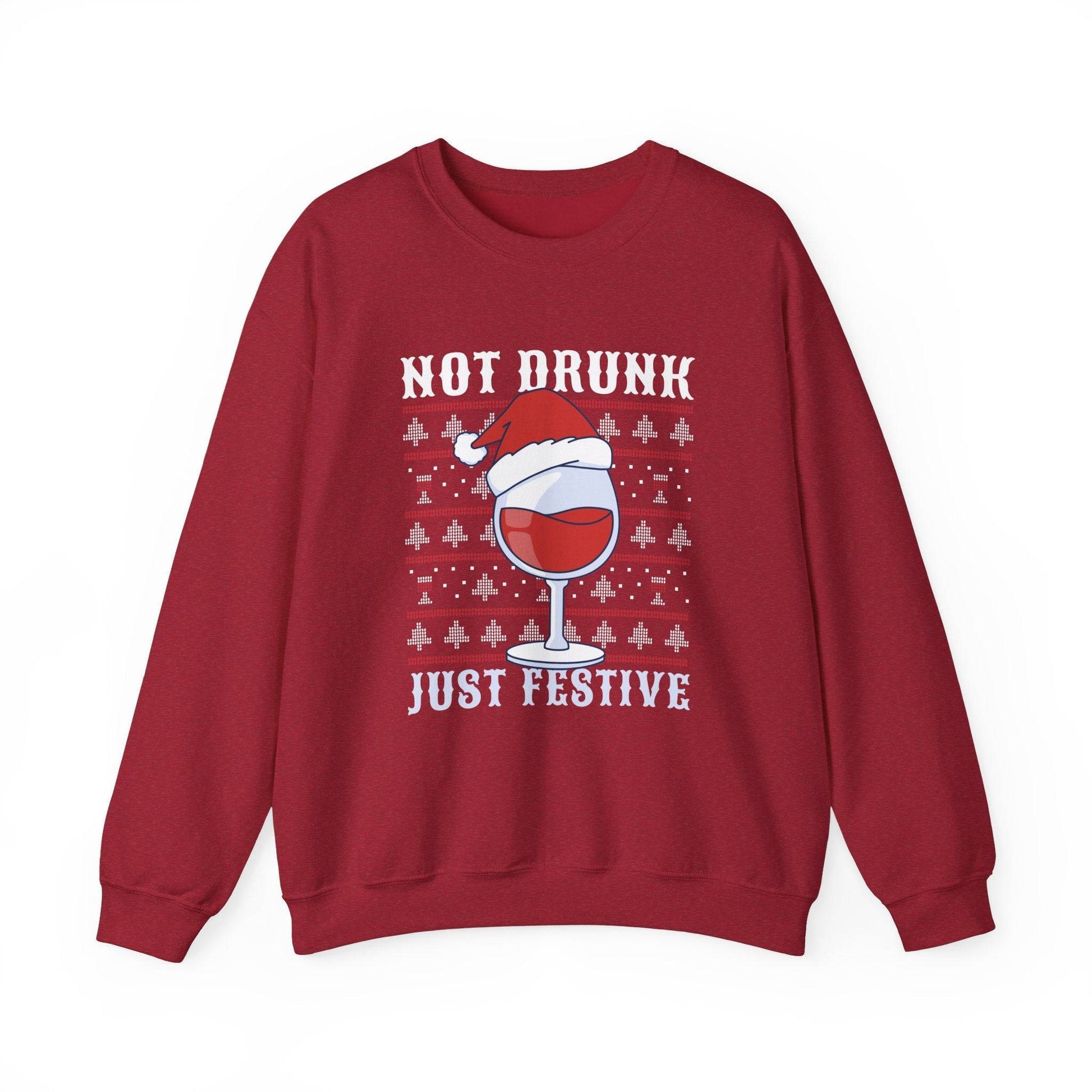 Not Drunk Just Festive Sweatshirt - Funny Holiday Drinking Design - Goateez Style