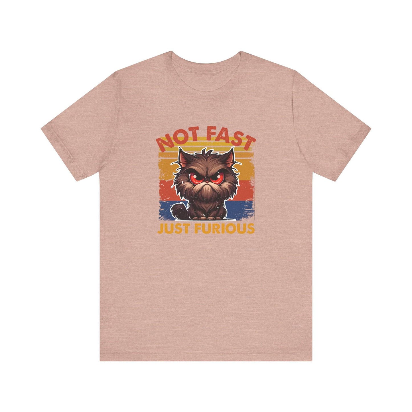 Not Fast Just Furious T-Shirt - Funny Angry Cat Graphic Tee - Goateez Style