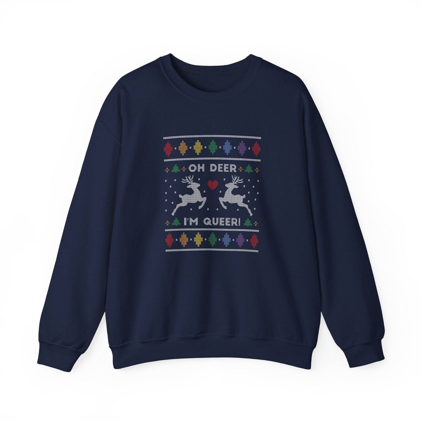 Oh Deer I'm Queer Sweatshirt - Funny LGBTQ Holiday Design - Goateez Style