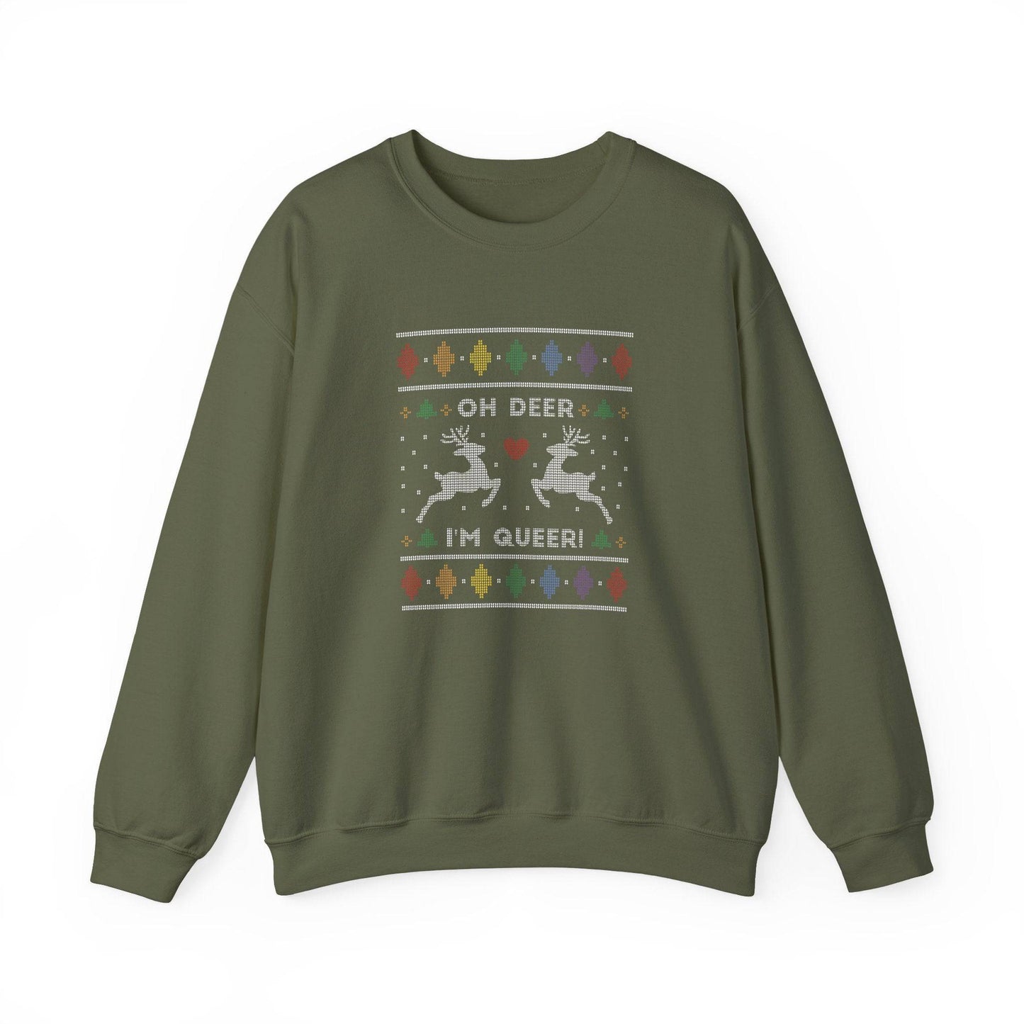 Oh Deer I'm Queer Sweatshirt - Funny LGBTQ Holiday Design - Goateez Style