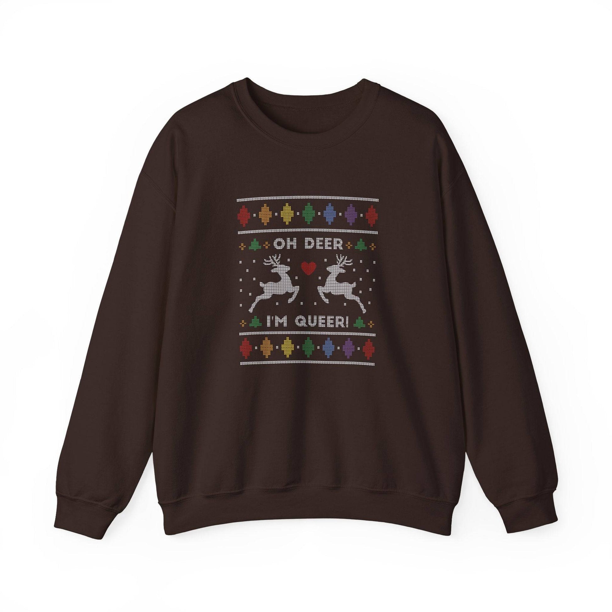 Oh Deer I'm Queer Sweatshirt - Funny LGBTQ Holiday Design - Goateez Style