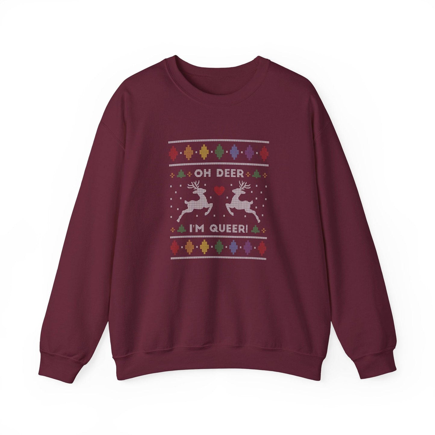Oh Deer I'm Queer Sweatshirt - Funny LGBTQ Holiday Design - Goateez Style