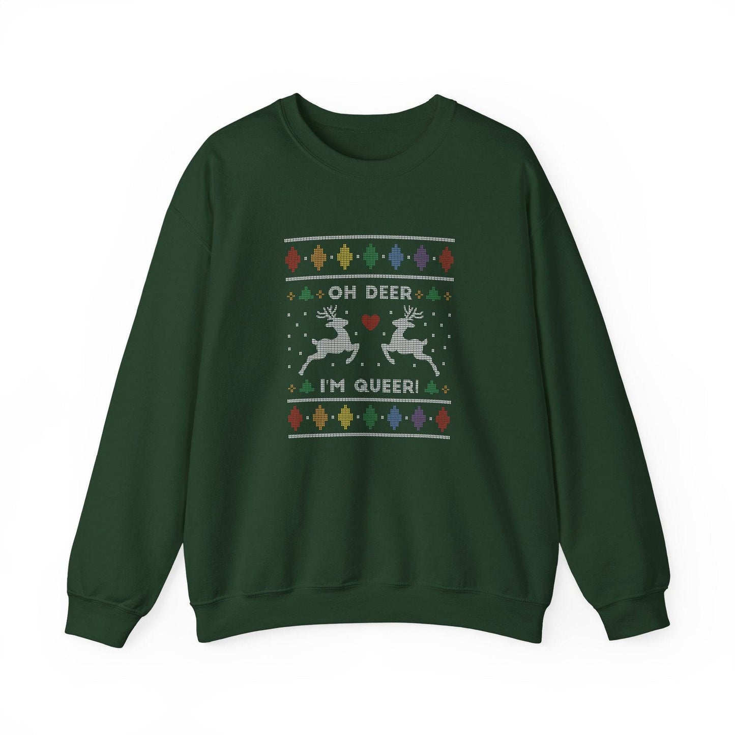 Oh Deer I'm Queer Sweatshirt - Funny LGBTQ Holiday Design - Goateez Style