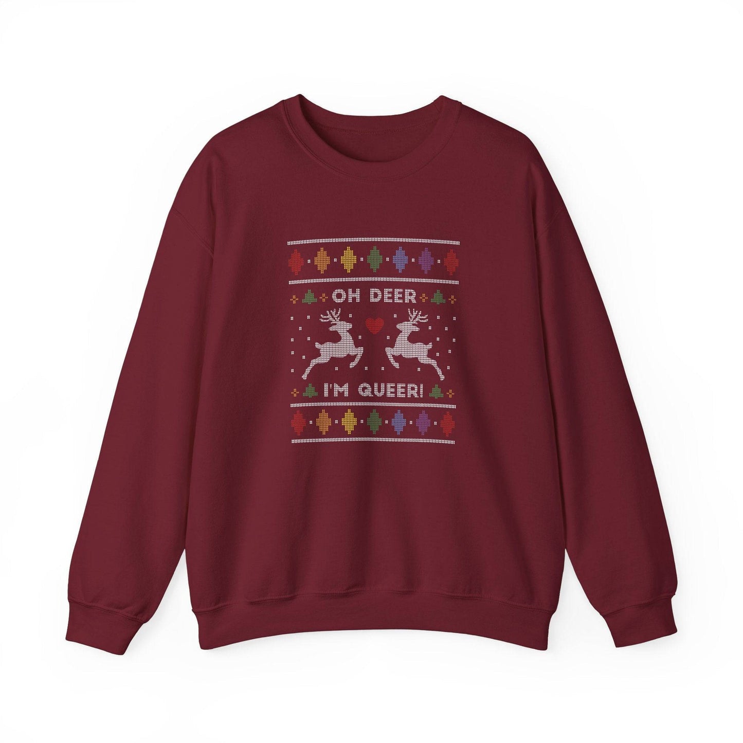 Oh Deer I'm Queer Sweatshirt - Funny LGBTQ Holiday Design - Goateez Style