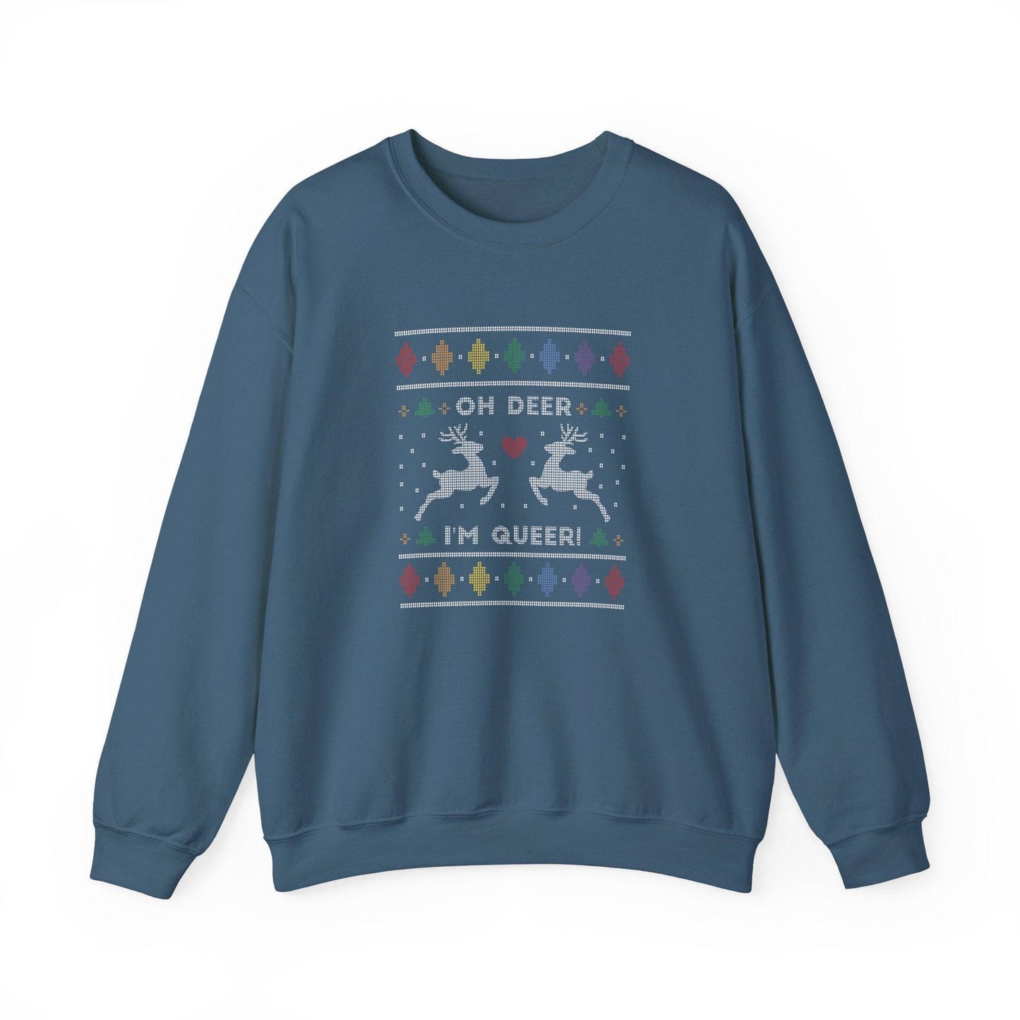 Oh Deer I'm Queer Sweatshirt - Funny LGBTQ Holiday Design - Goateez Style