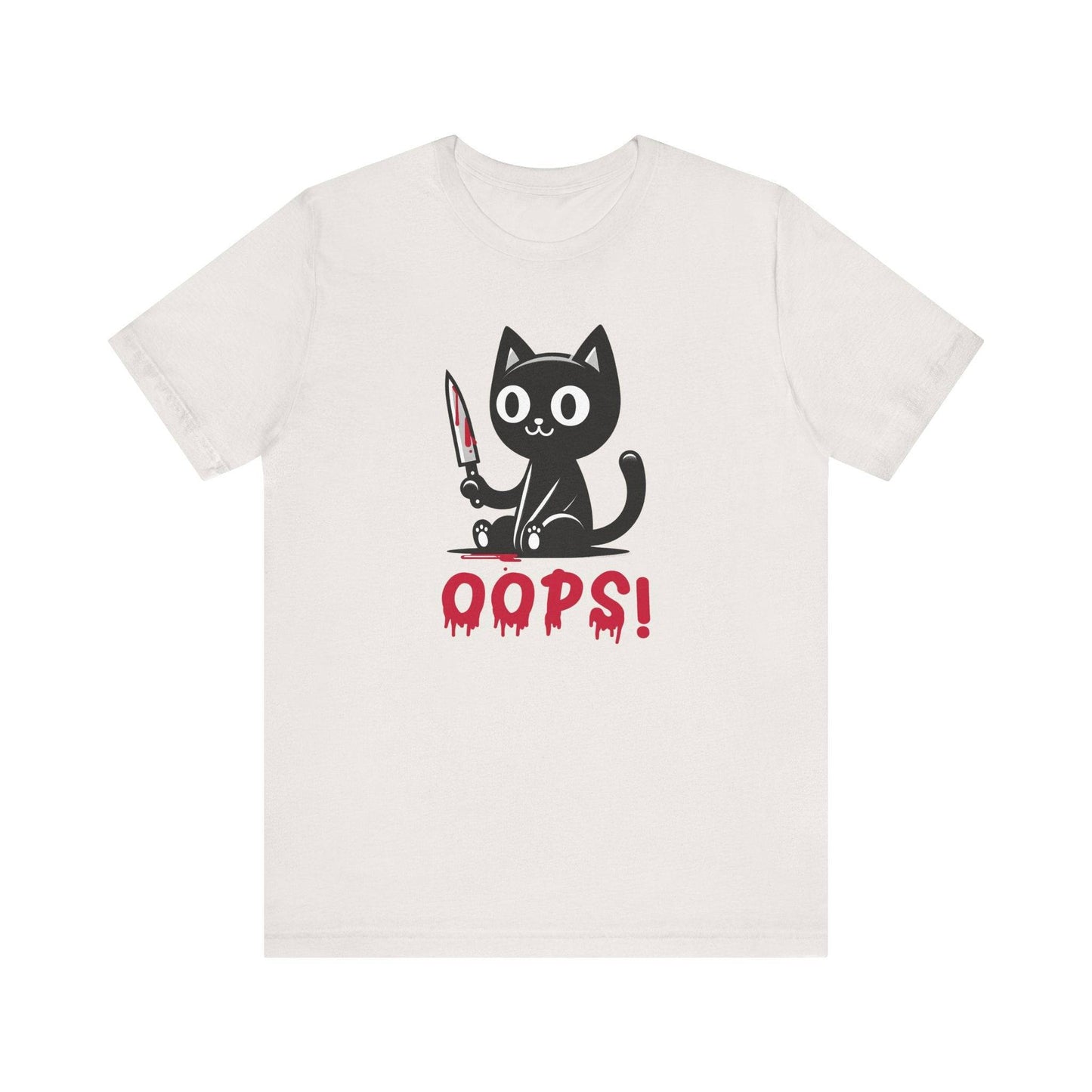 Oops! Cute Killer Cat T-Shirt - Funny Dark Humor Tee - Goateez Style