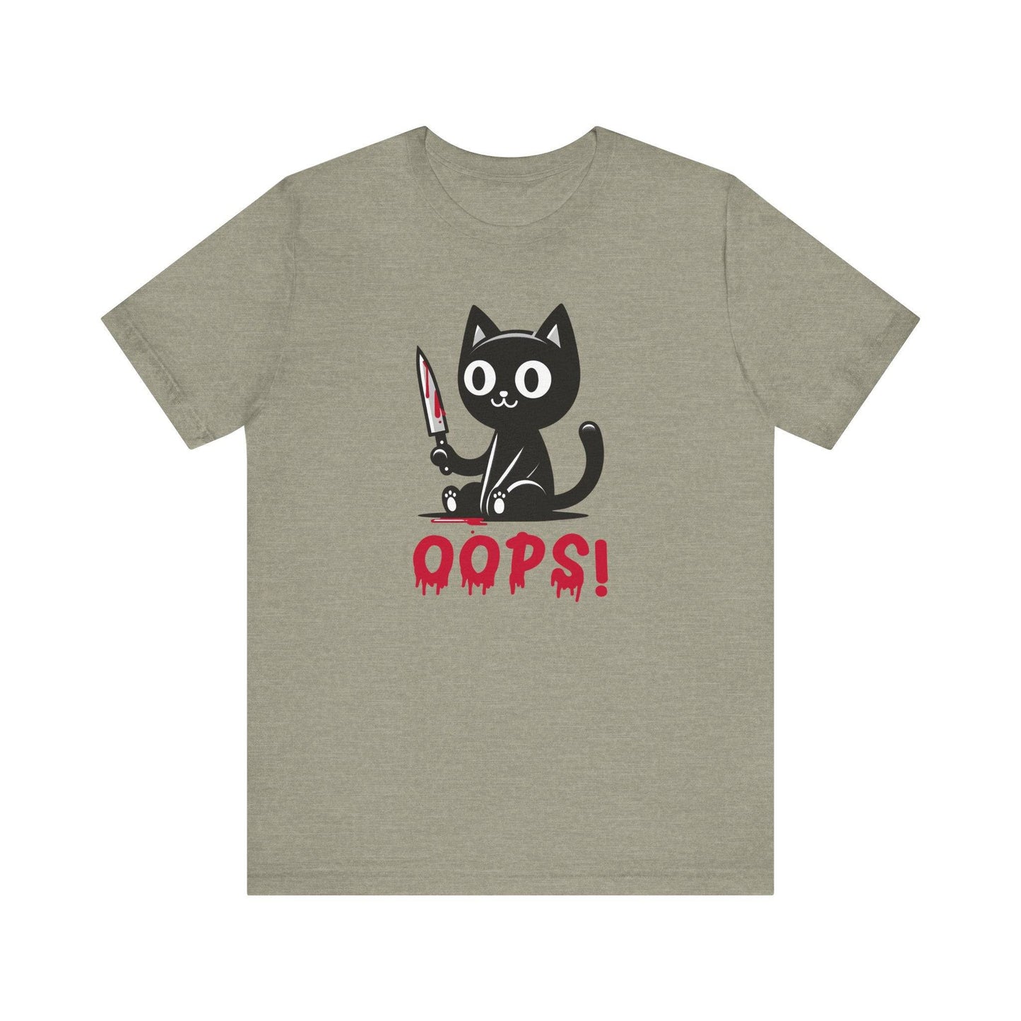 Oops! Cute Killer Cat T-Shirt - Funny Dark Humor Tee - Goateez Style