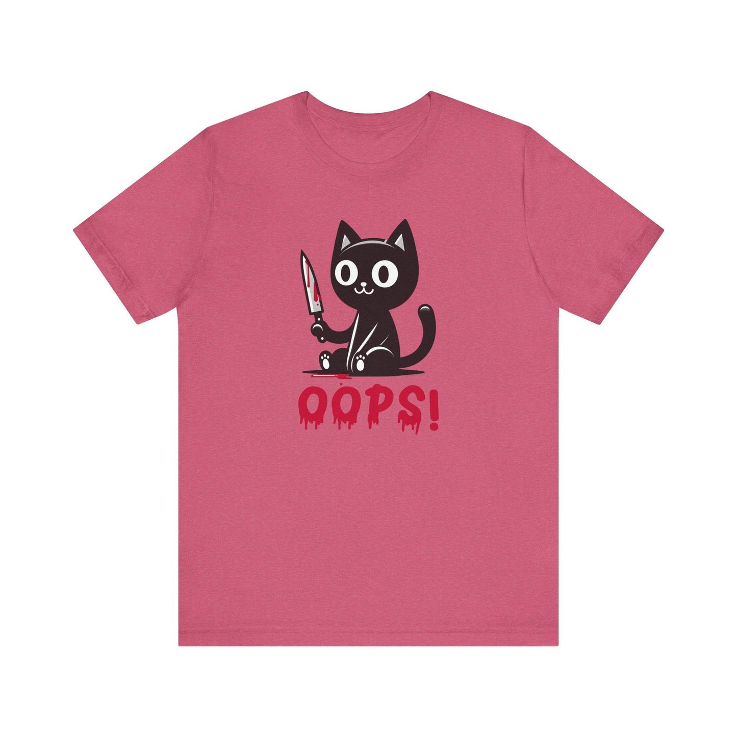 Oops! Cute Killer Cat T-Shirt - Funny Dark Humor Tee - Goateez Style