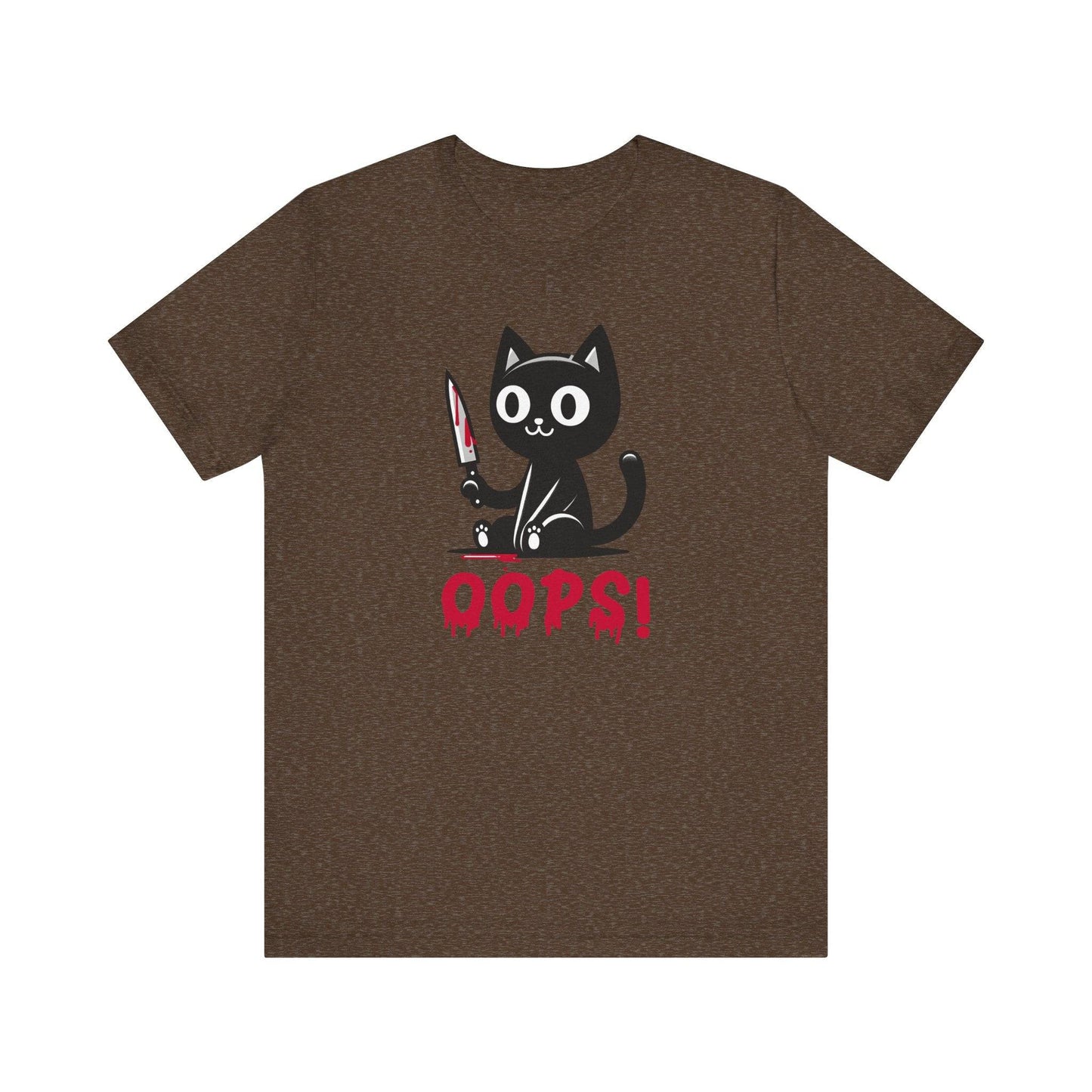 Oops! Cute Killer Cat T-Shirt - Funny Dark Humor Tee - Goateez Style