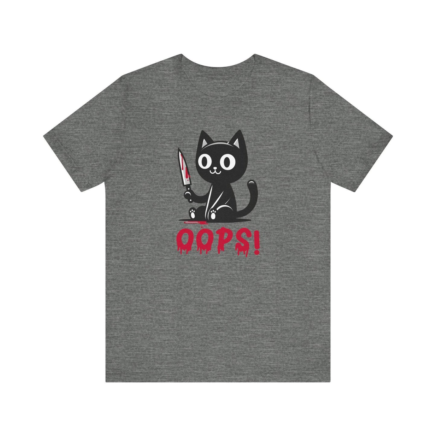 Oops! Cute Killer Cat T-Shirt - Funny Dark Humor Tee - Goateez Style