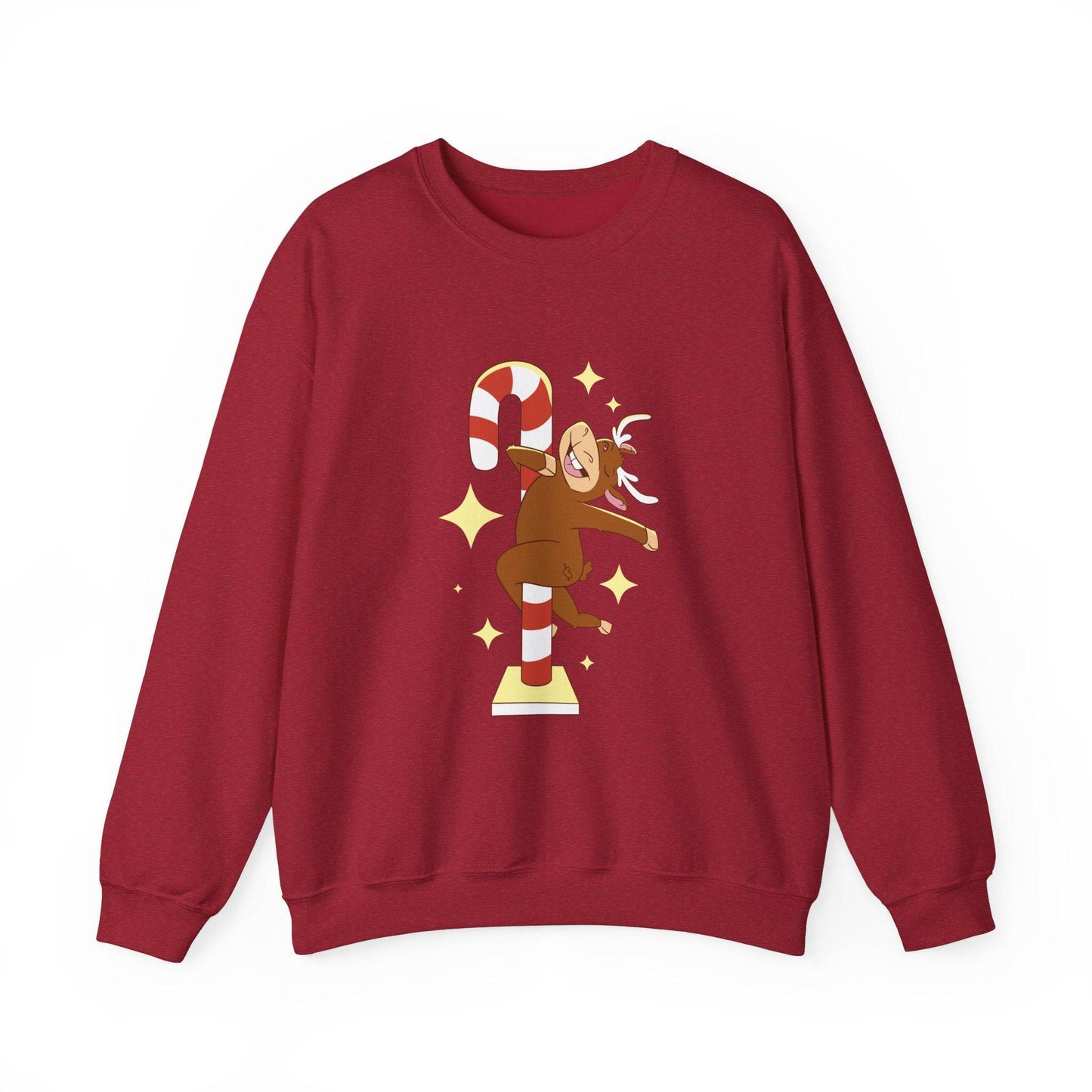 Pole Dancing Reindeer Sweatshirt - Funny Christmas Holiday Design - Goateez Style