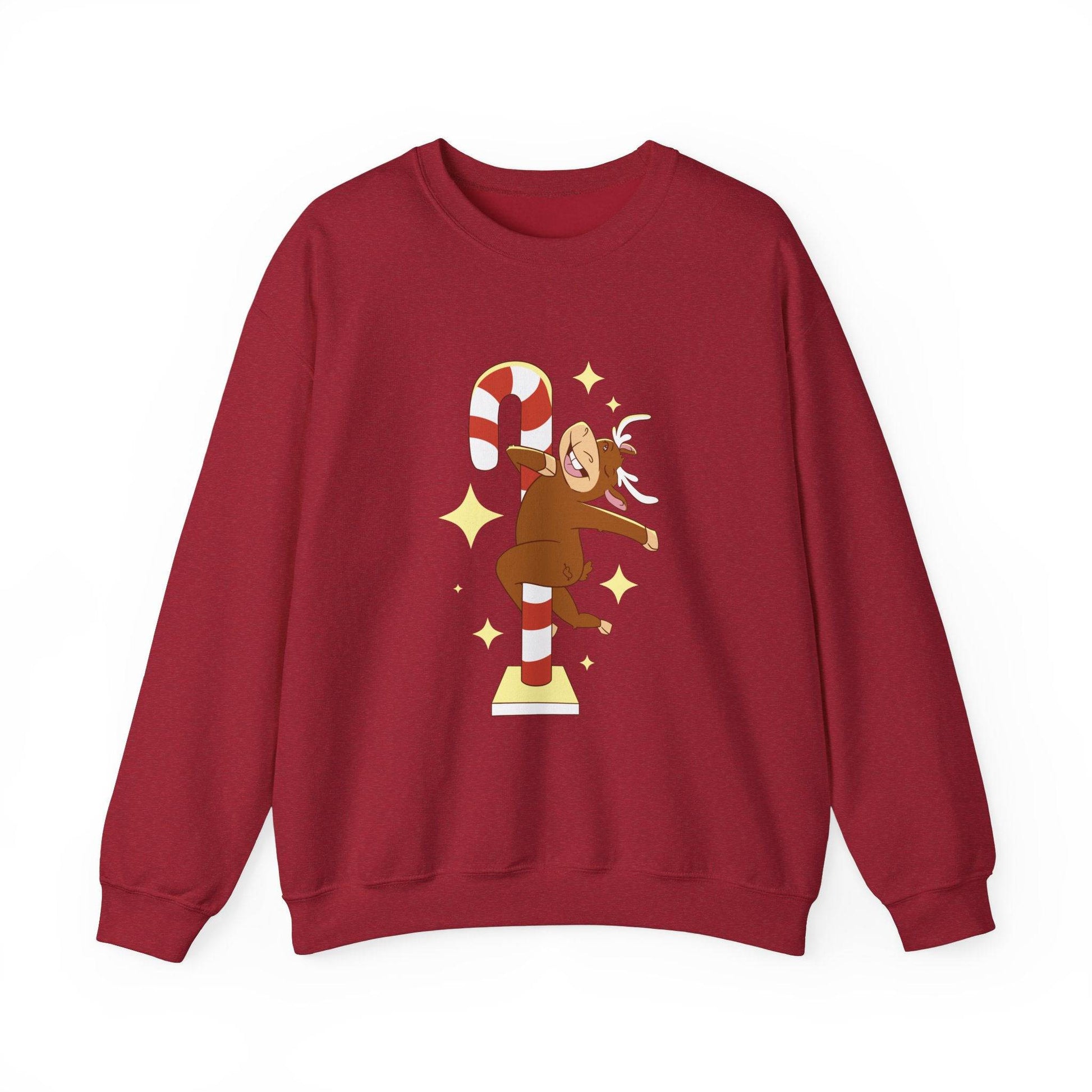 Pole Dancing Reindeer Sweatshirt - Funny Christmas Holiday Design - Goateez Style