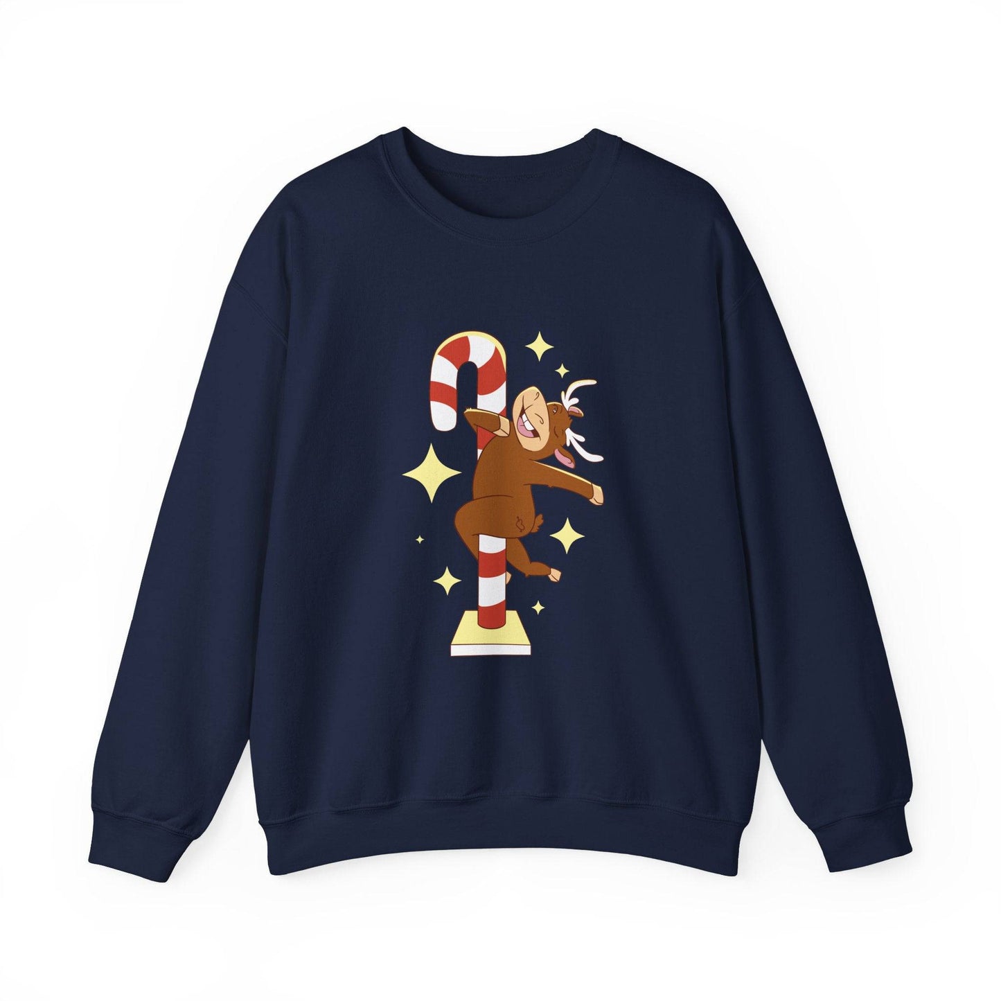 Pole Dancing Reindeer Sweatshirt - Funny Christmas Holiday Design - Goateez Style