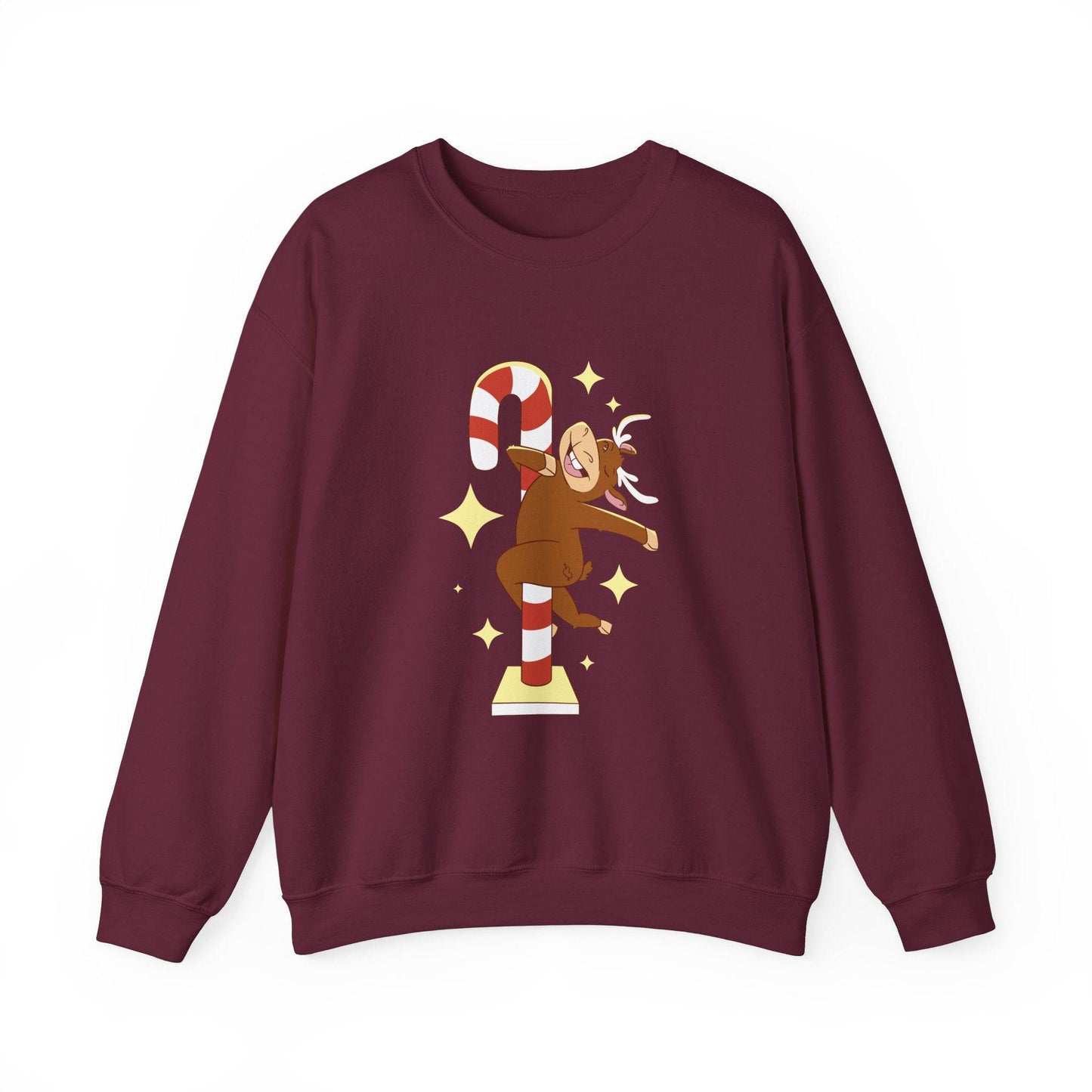 Pole Dancing Reindeer Sweatshirt - Funny Christmas Holiday Design - Goateez Style