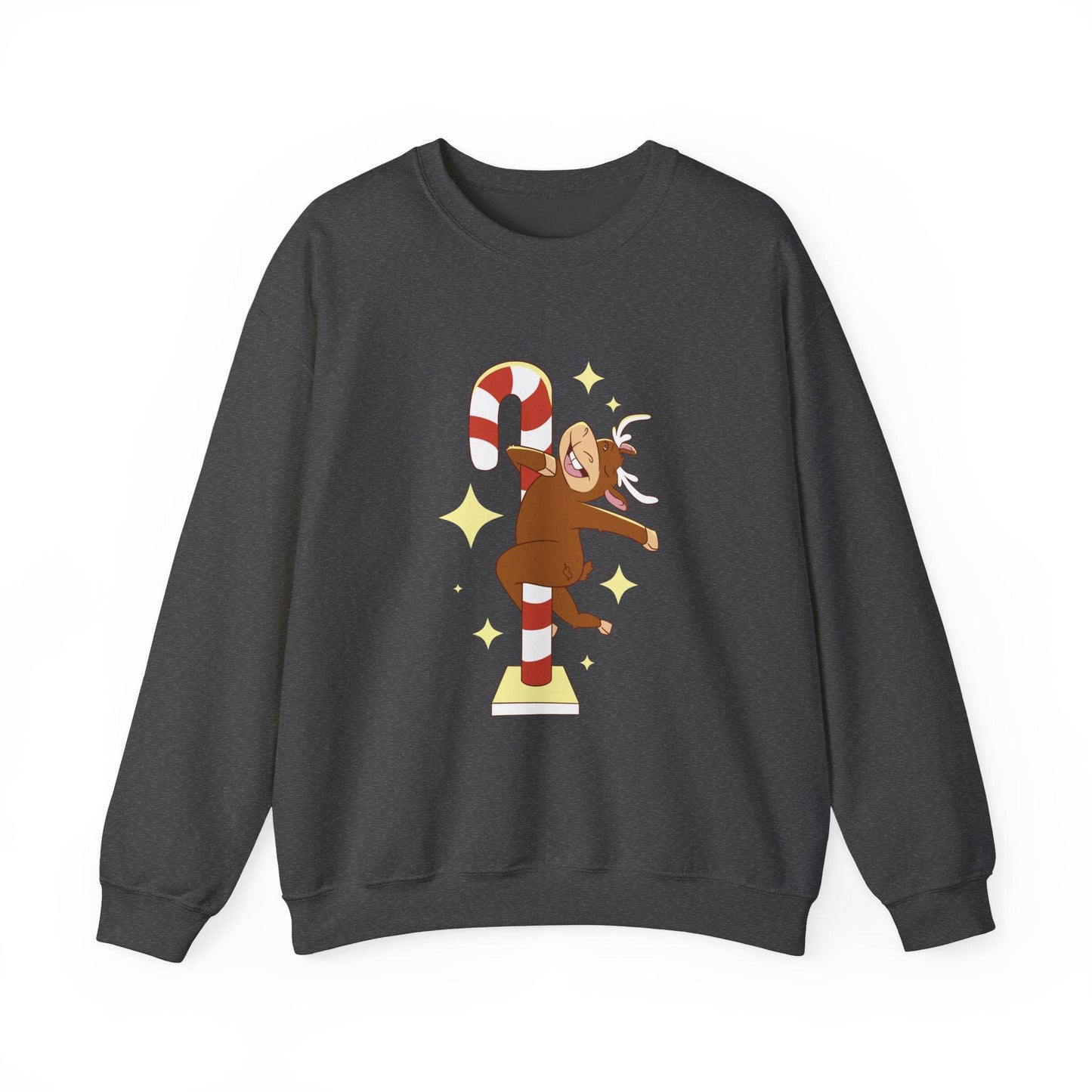 Pole Dancing Reindeer Sweatshirt - Funny Christmas Holiday Design - Goateez Style
