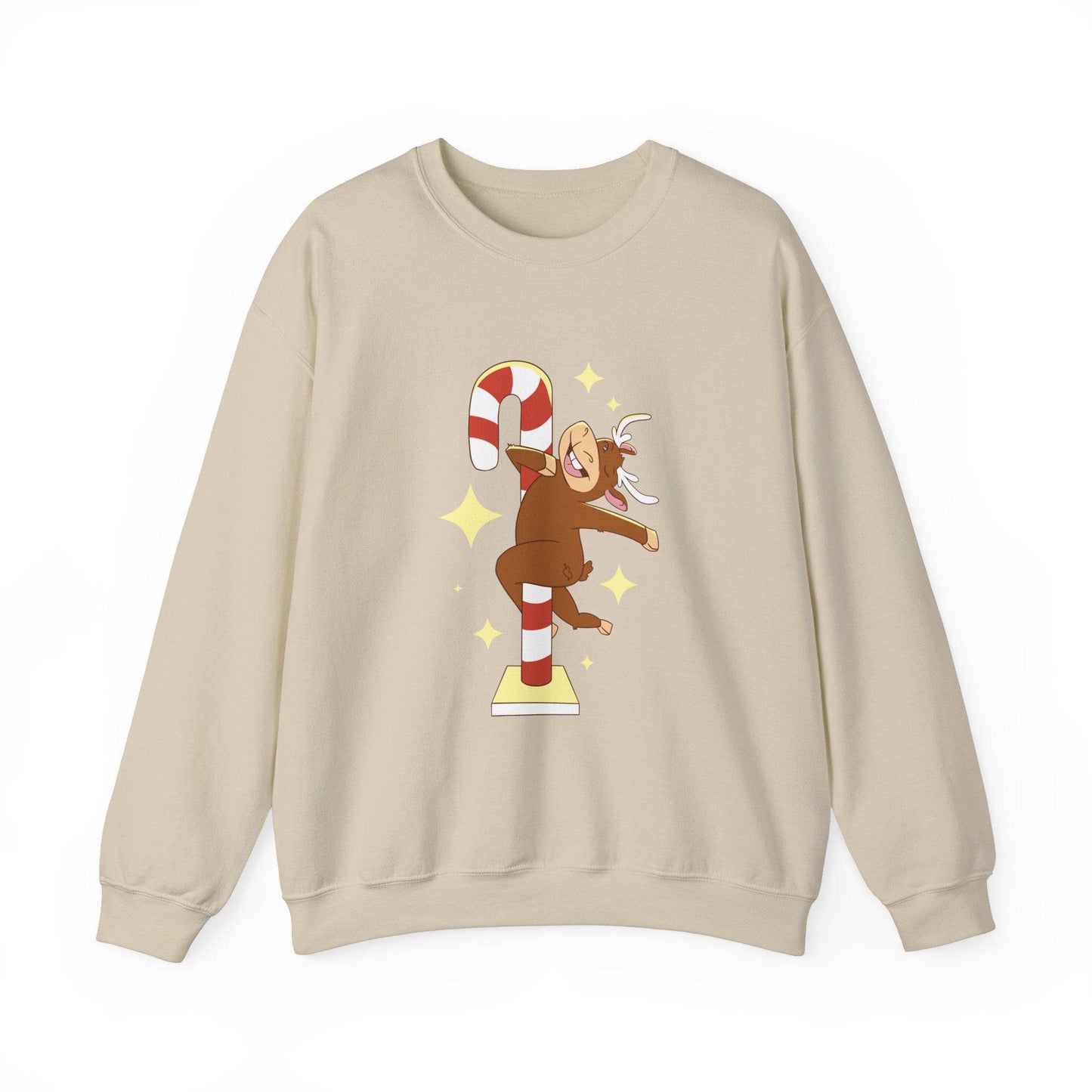 Pole Dancing Reindeer Sweatshirt - Funny Christmas Holiday Design - Goateez Style
